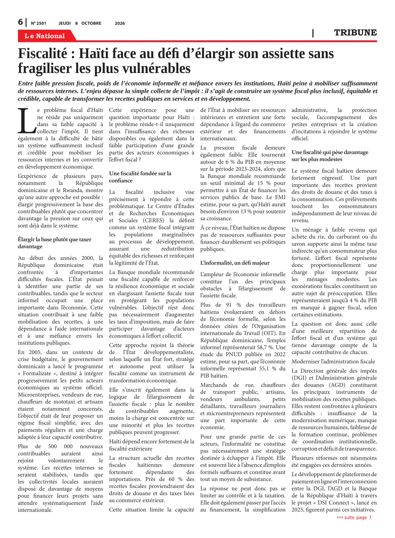 Page 6 de l'édition 2501