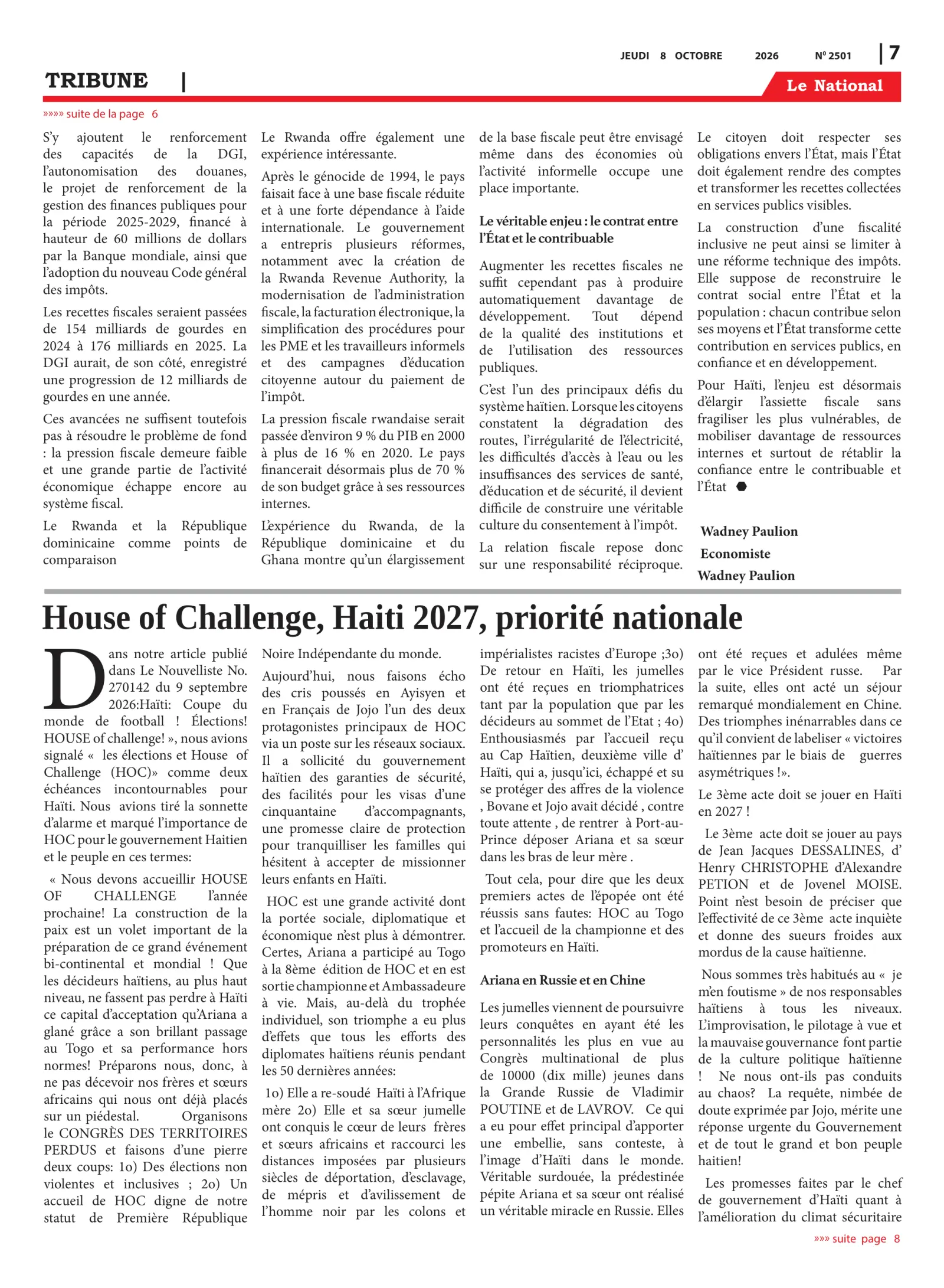 Page 7 de l'édition 2501