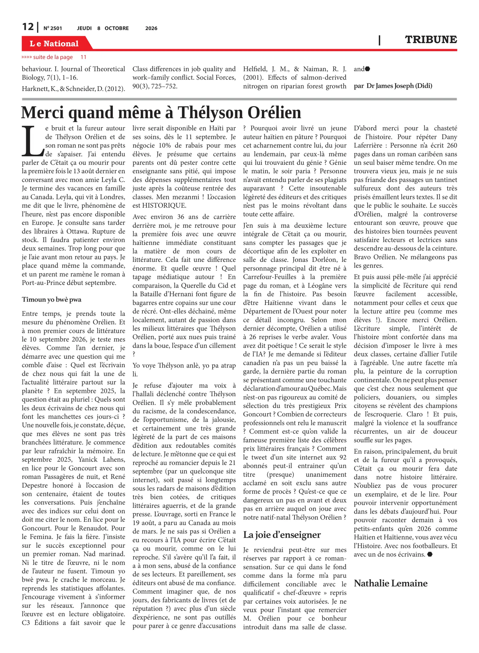 Page 12 de l'édition 2501