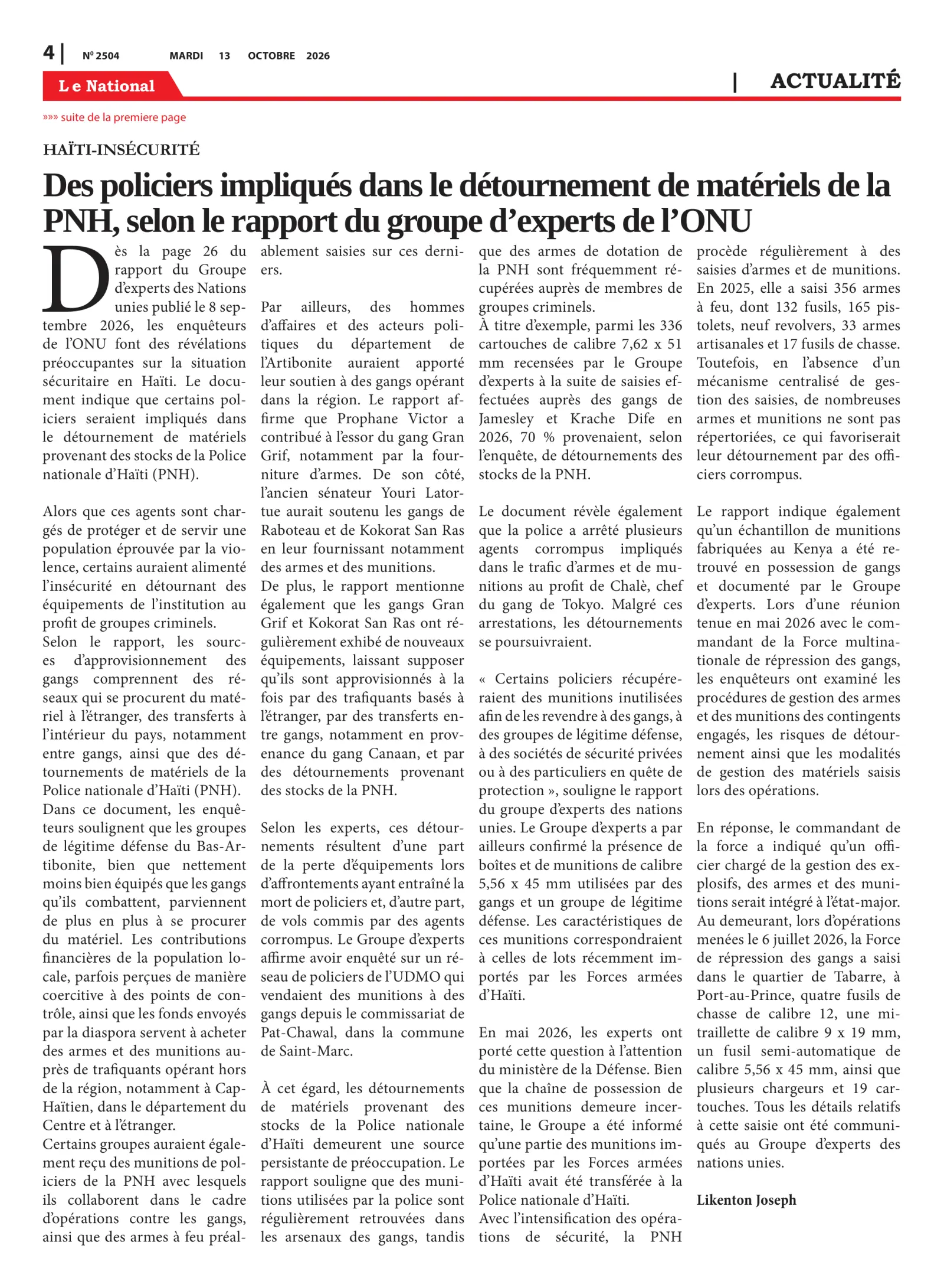 Page 4 de l'édition 2504