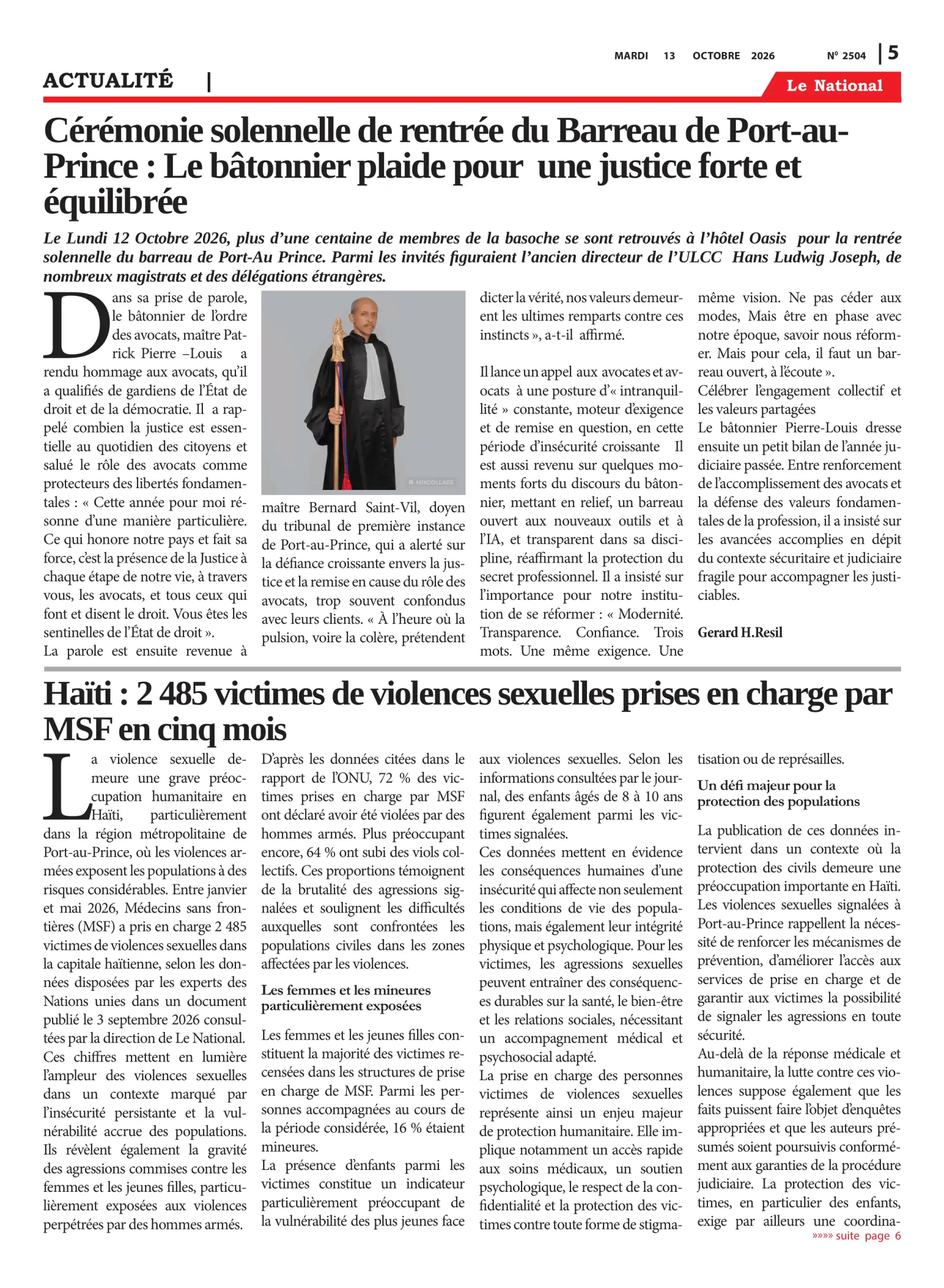 Page 5 de l'édition 2504