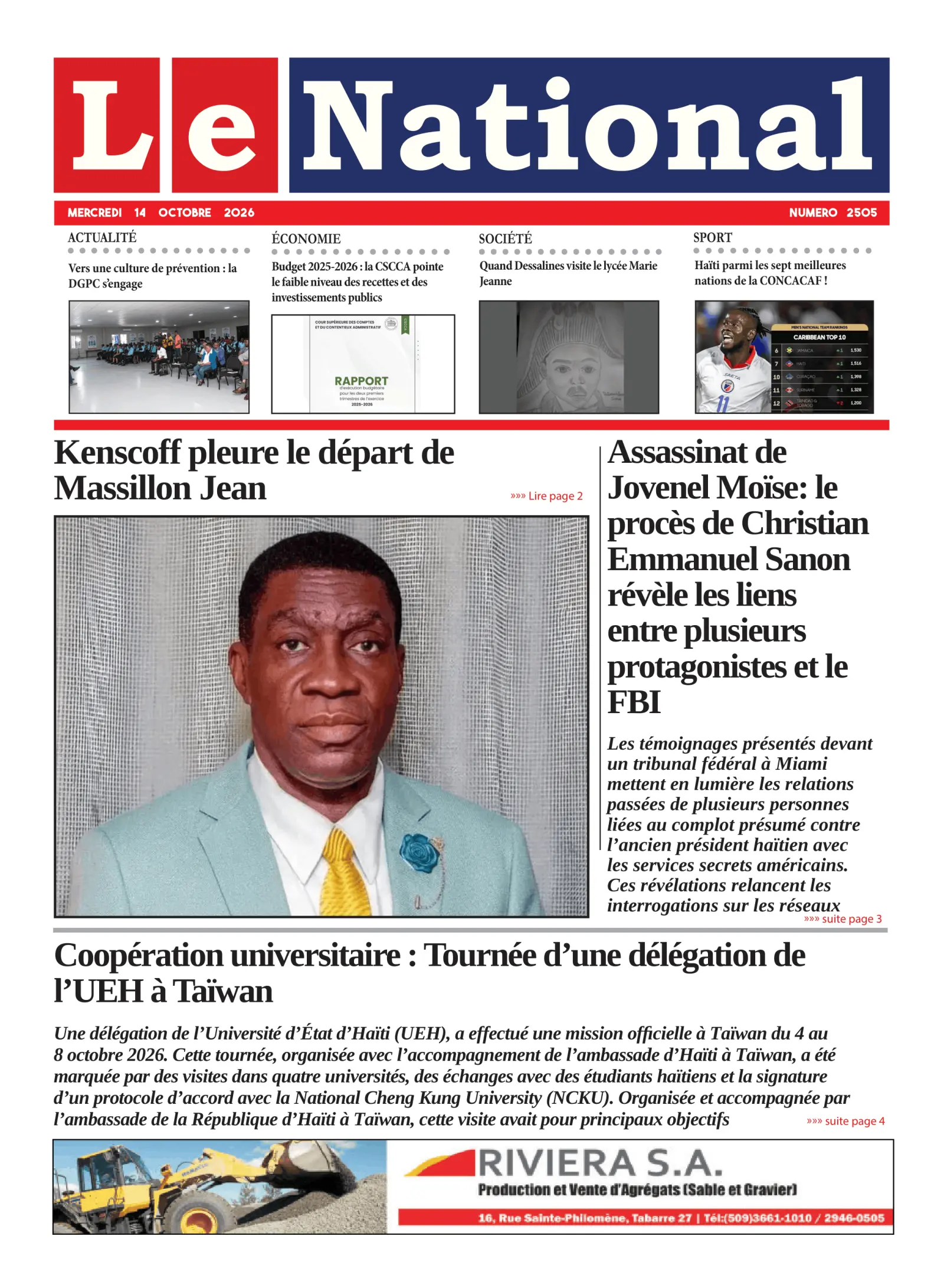 Page 1 de l'édition 2505