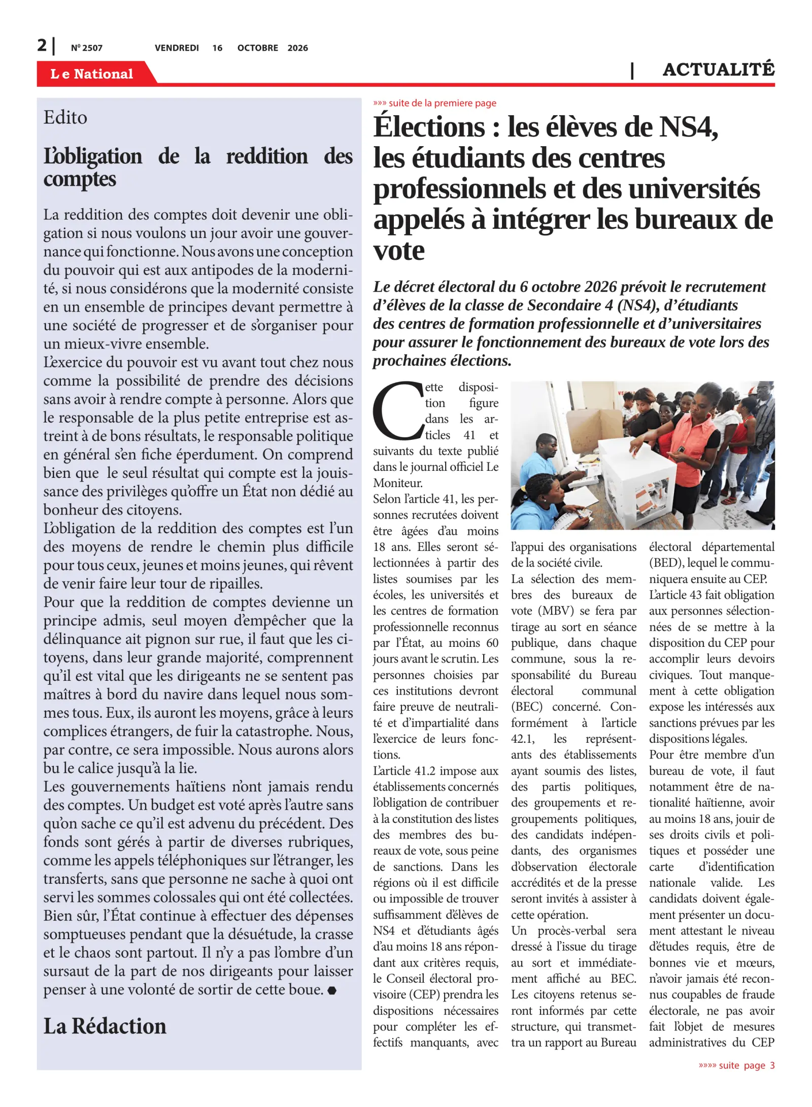 Page 2 de l'édition 2507