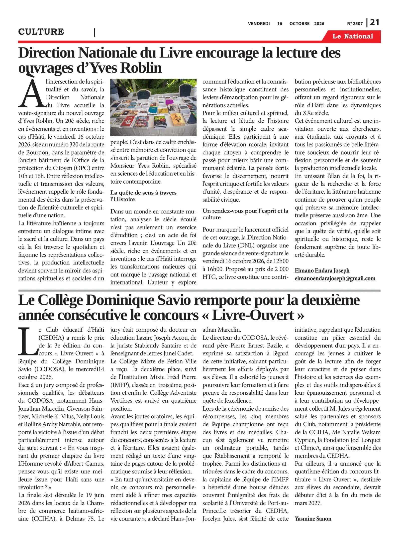 Page 21 de l'édition 2507