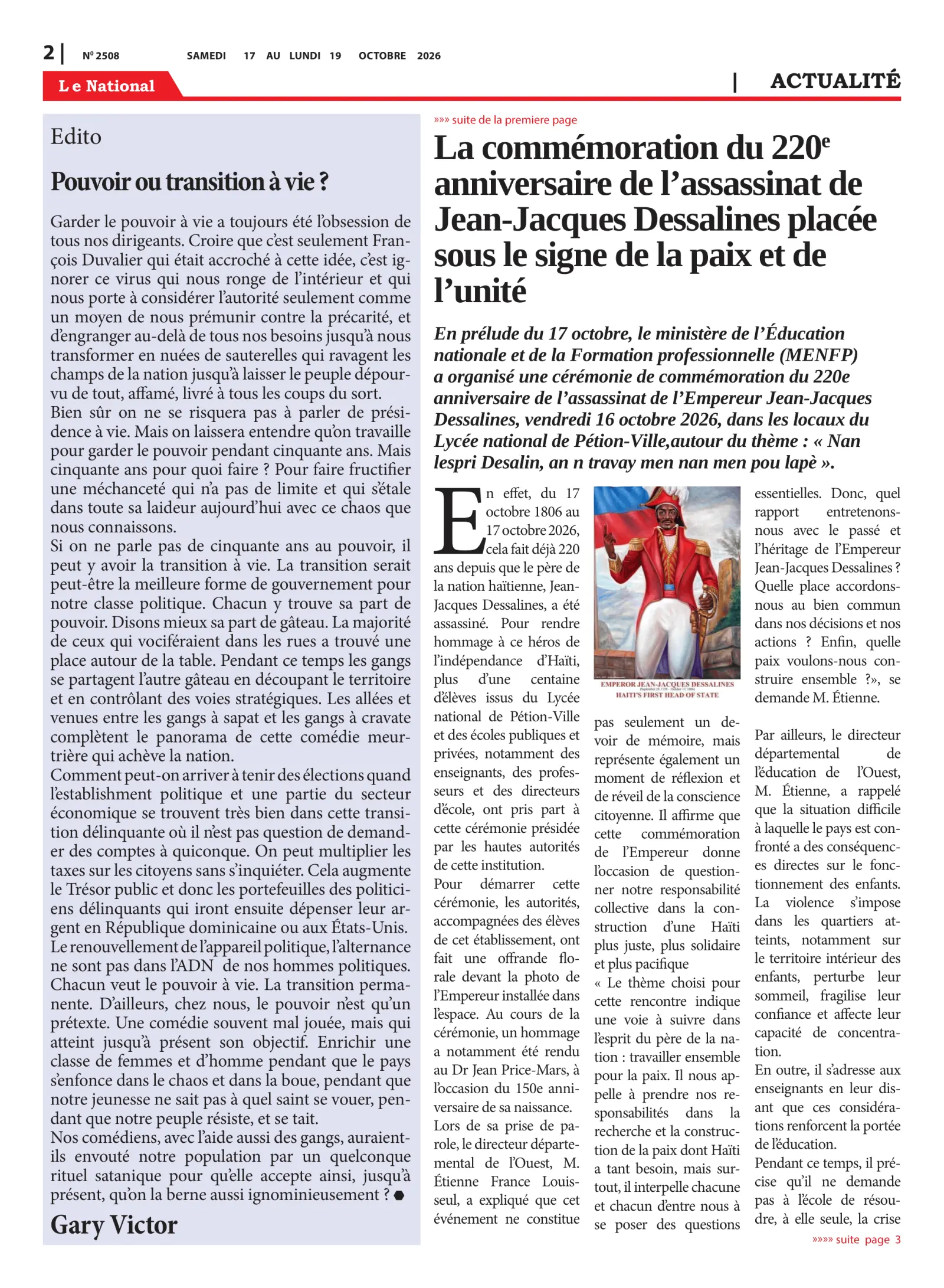Page 2 de l'édition 2508