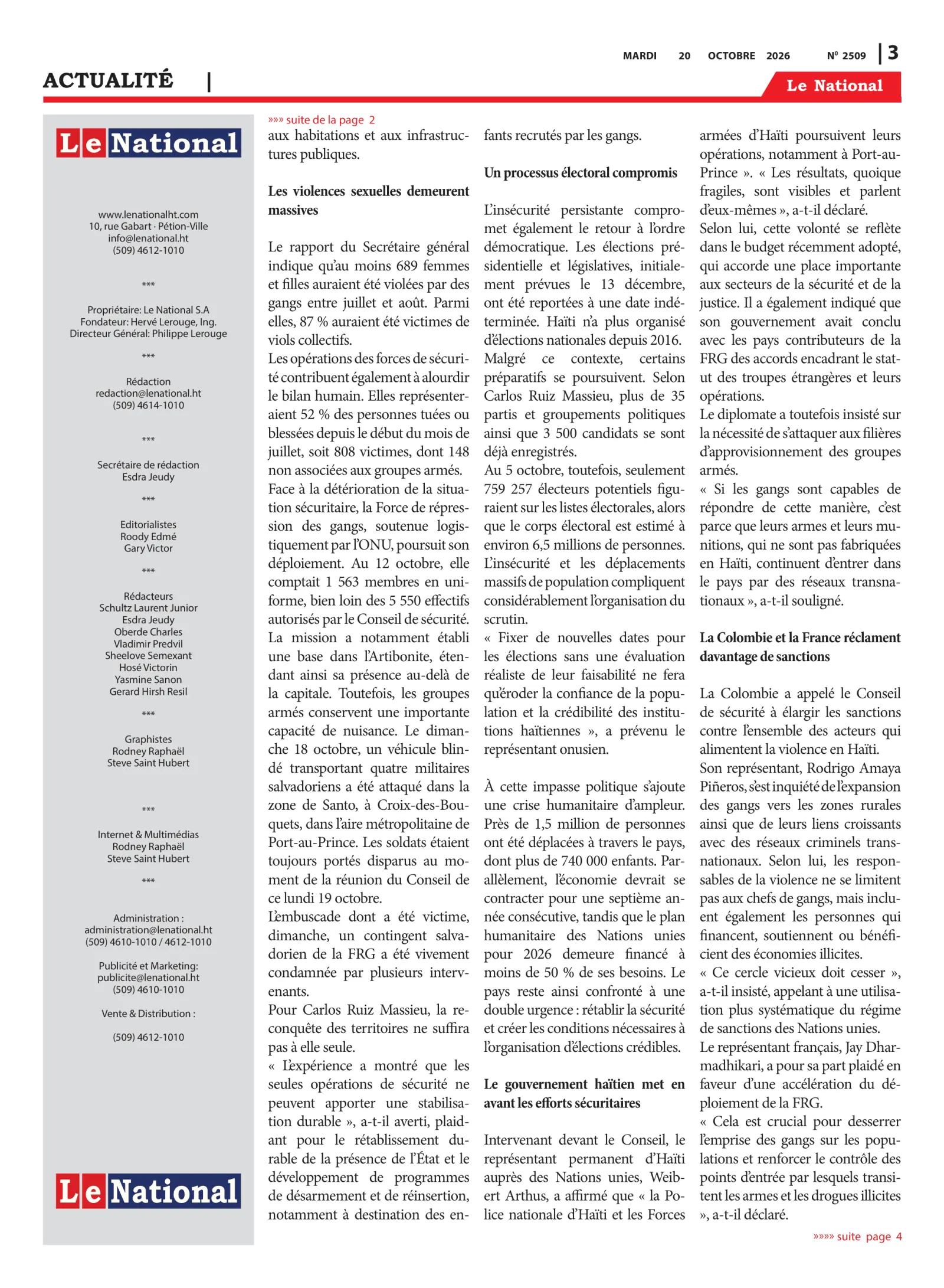 Page 3 de l'édition 2509