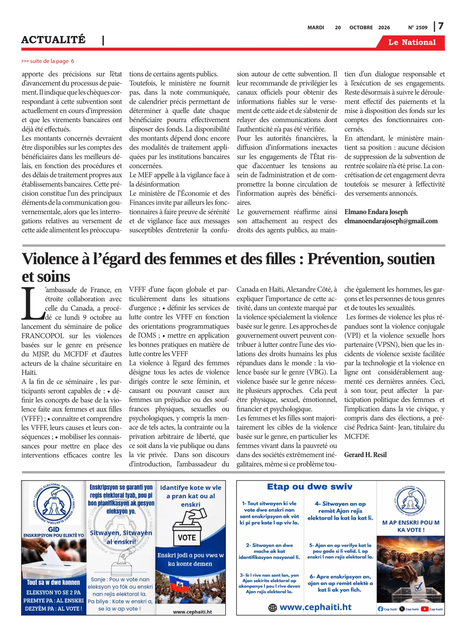 Page 7 de l'édition 2509