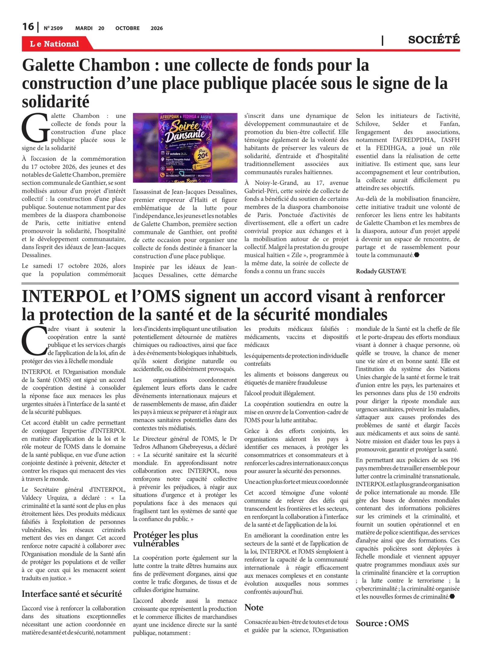 Page 16 de l'édition 2509