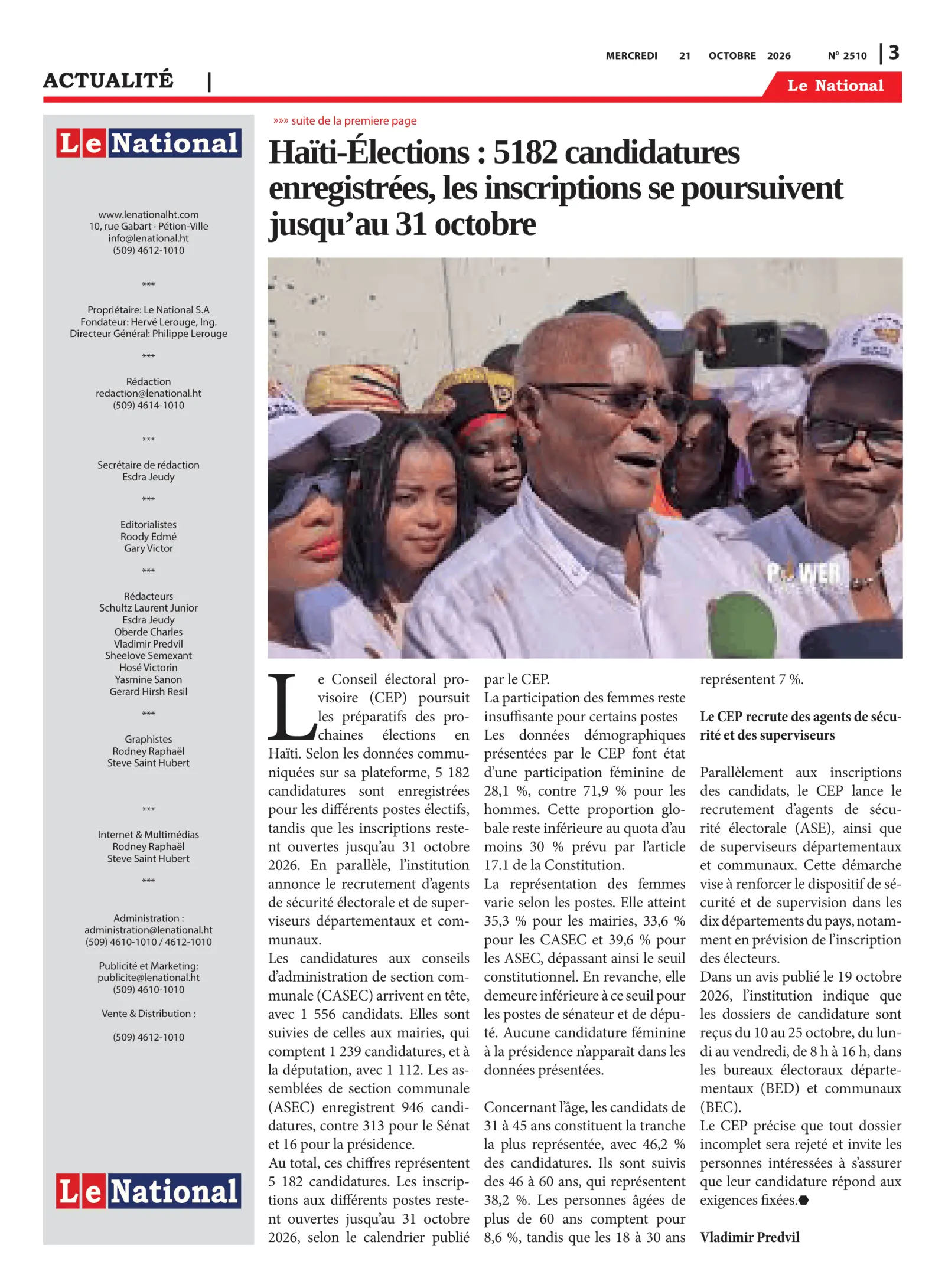 Page 3 de l'édition 2510