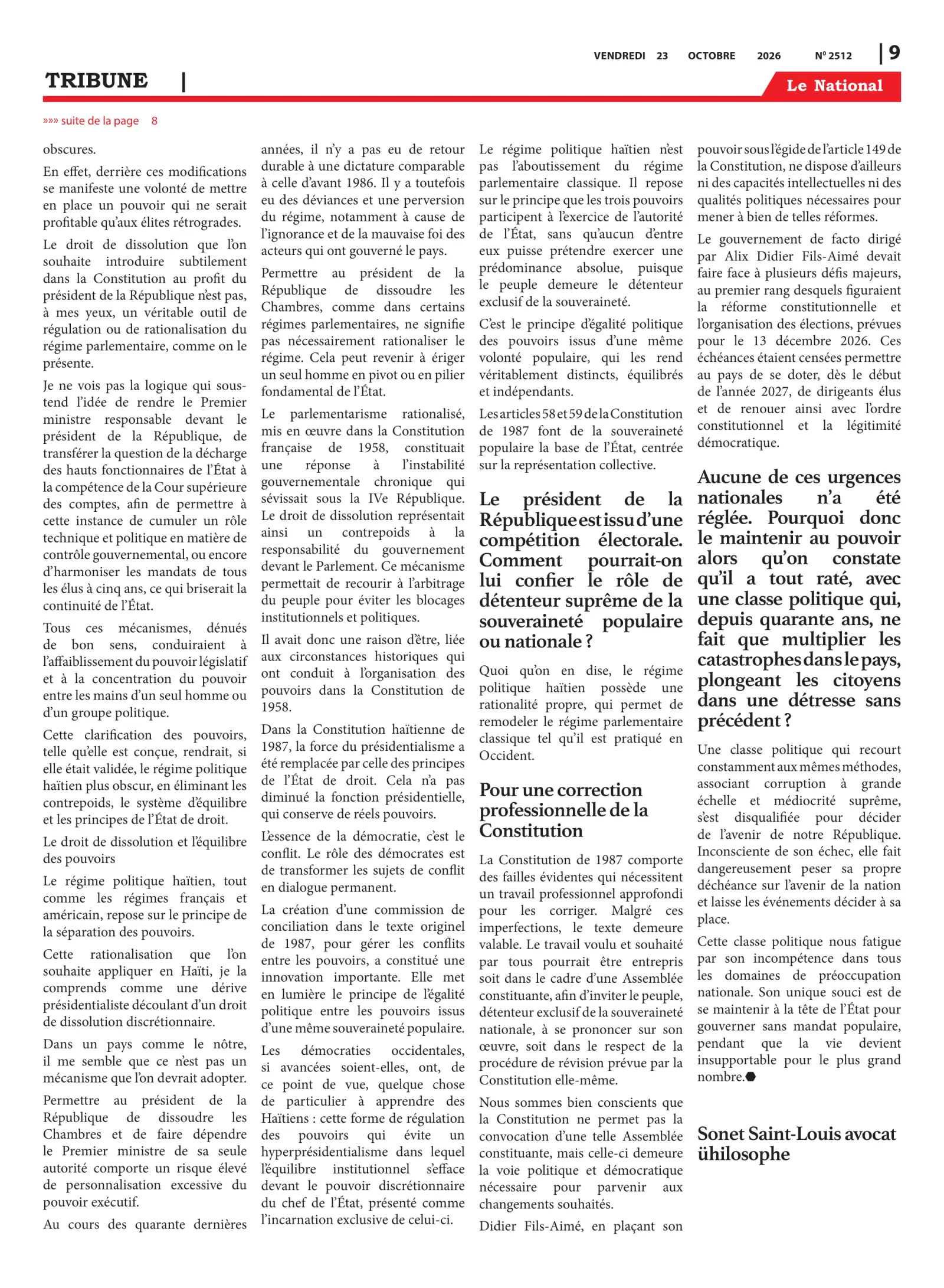 Page 9 de l'édition 2512