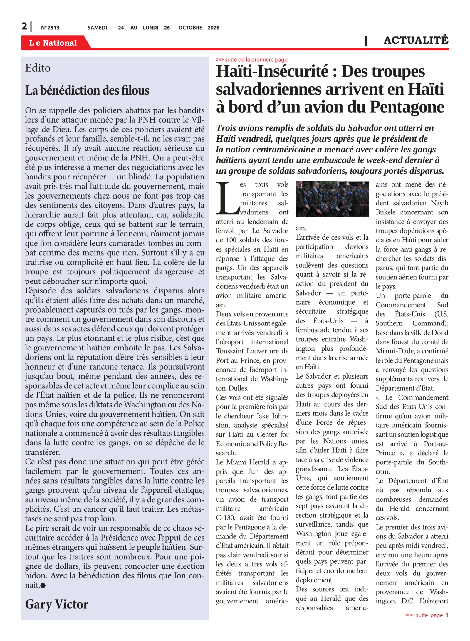 Page 2 de l'édition 2513