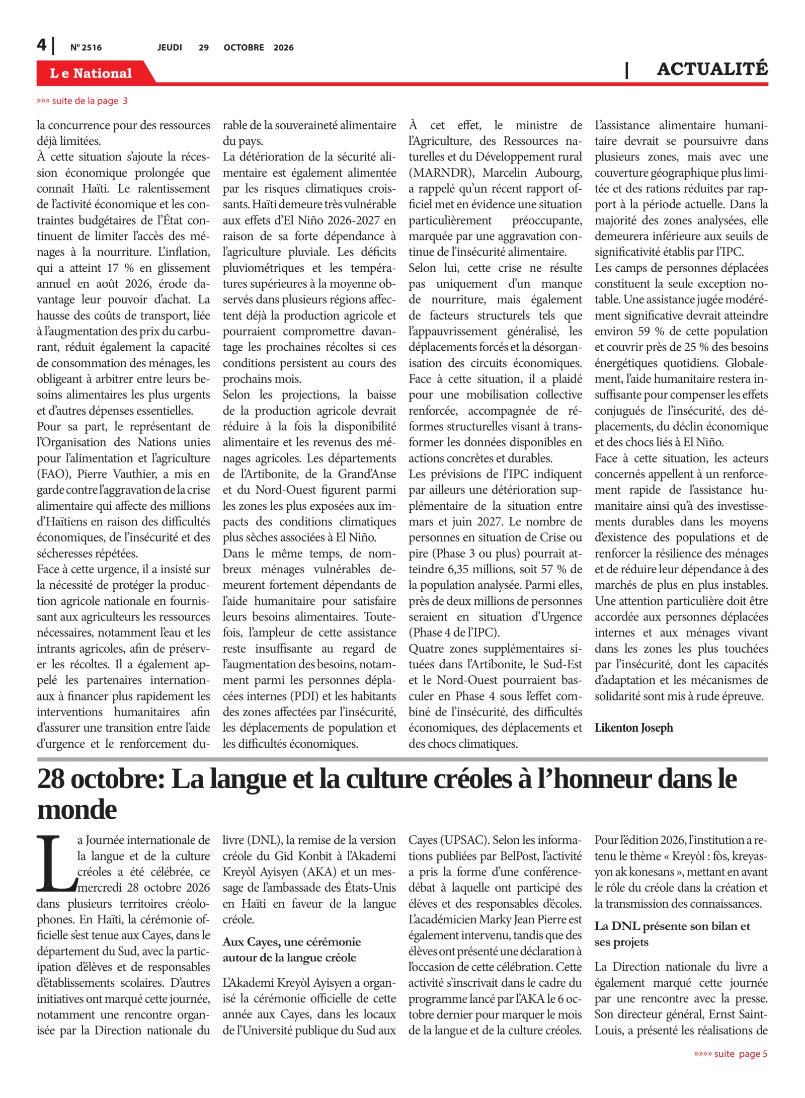 Page 4 de l'édition 2516