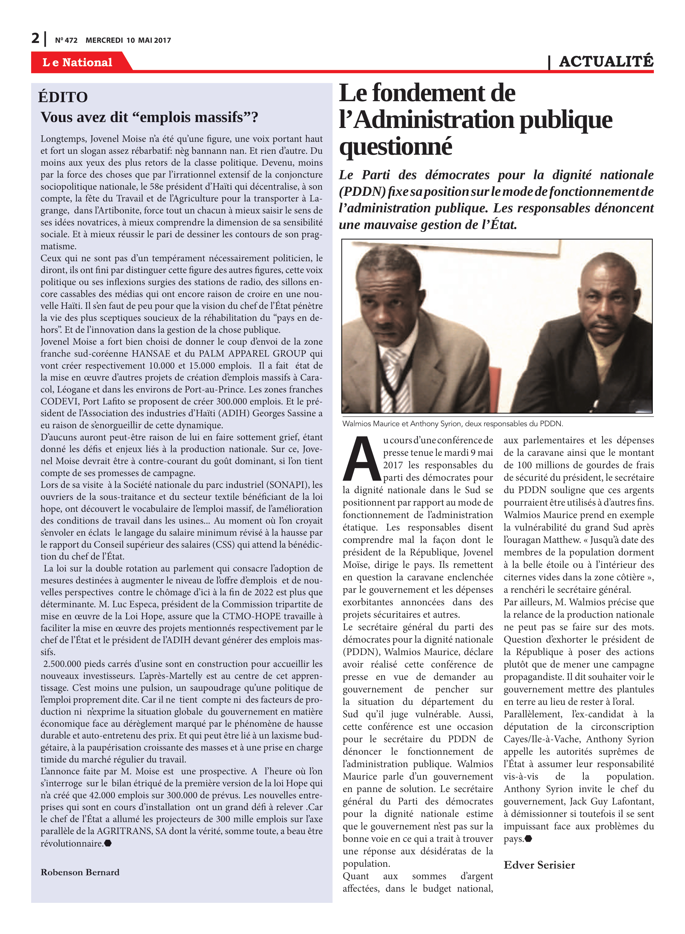 Page 2 de l'édition 472