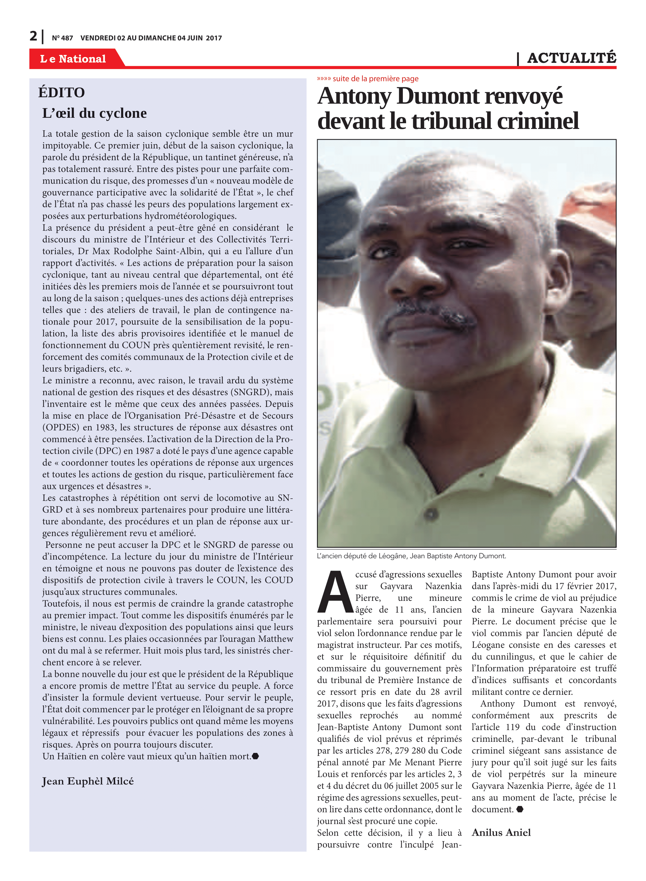Page 2 de l'édition 487