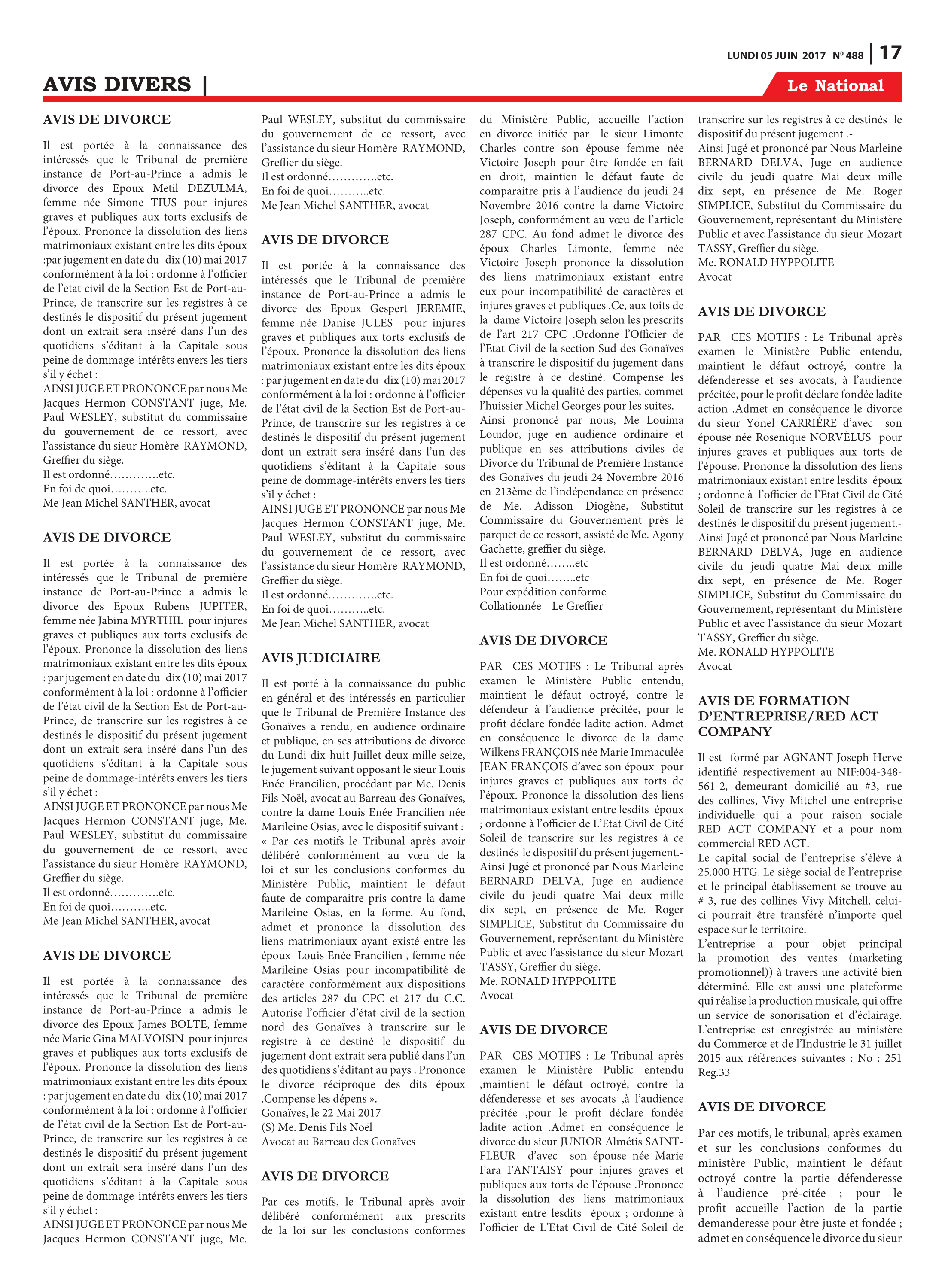 Page 17 de l'édition 488