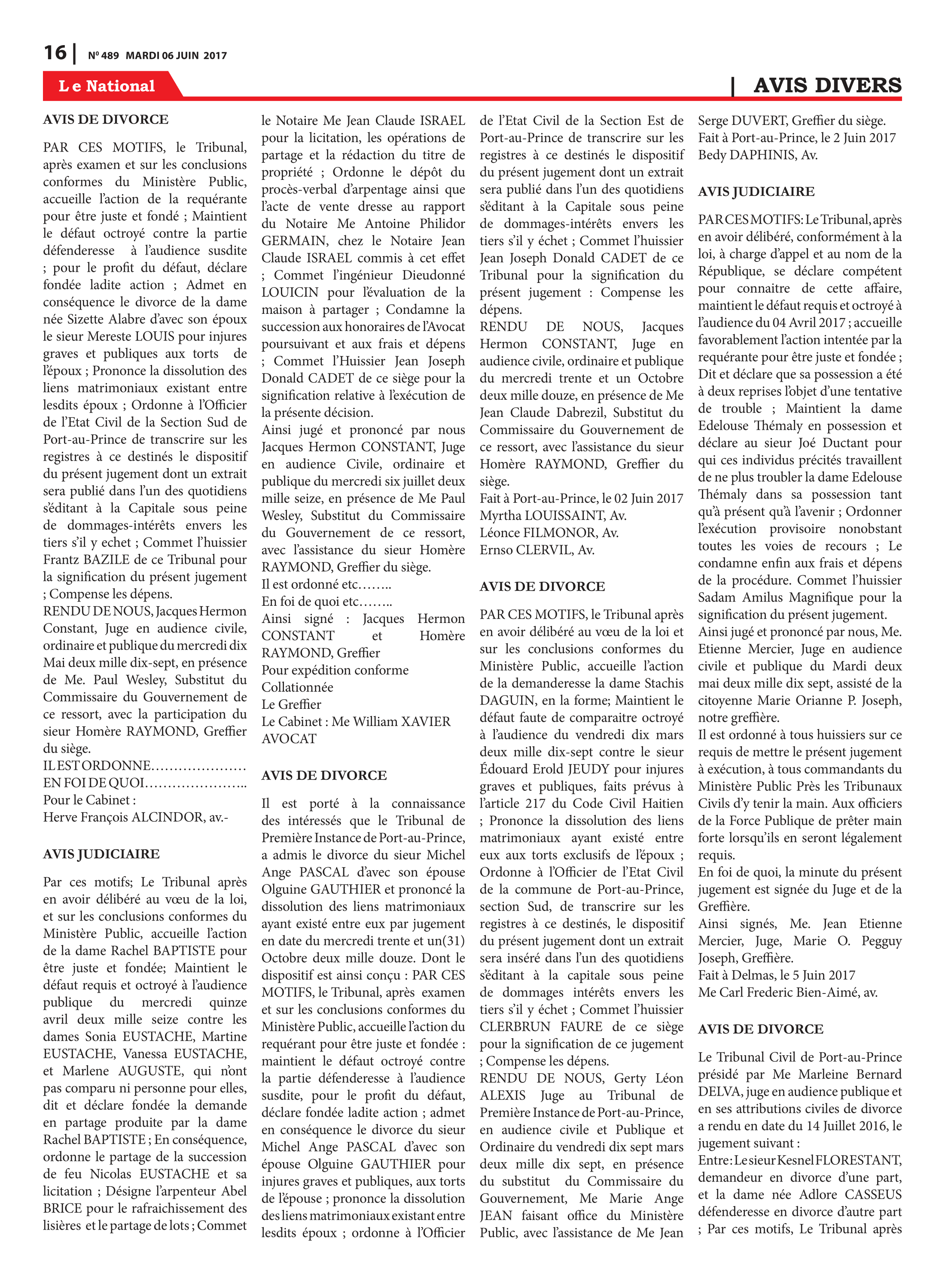 Page 16 de l'édition 489