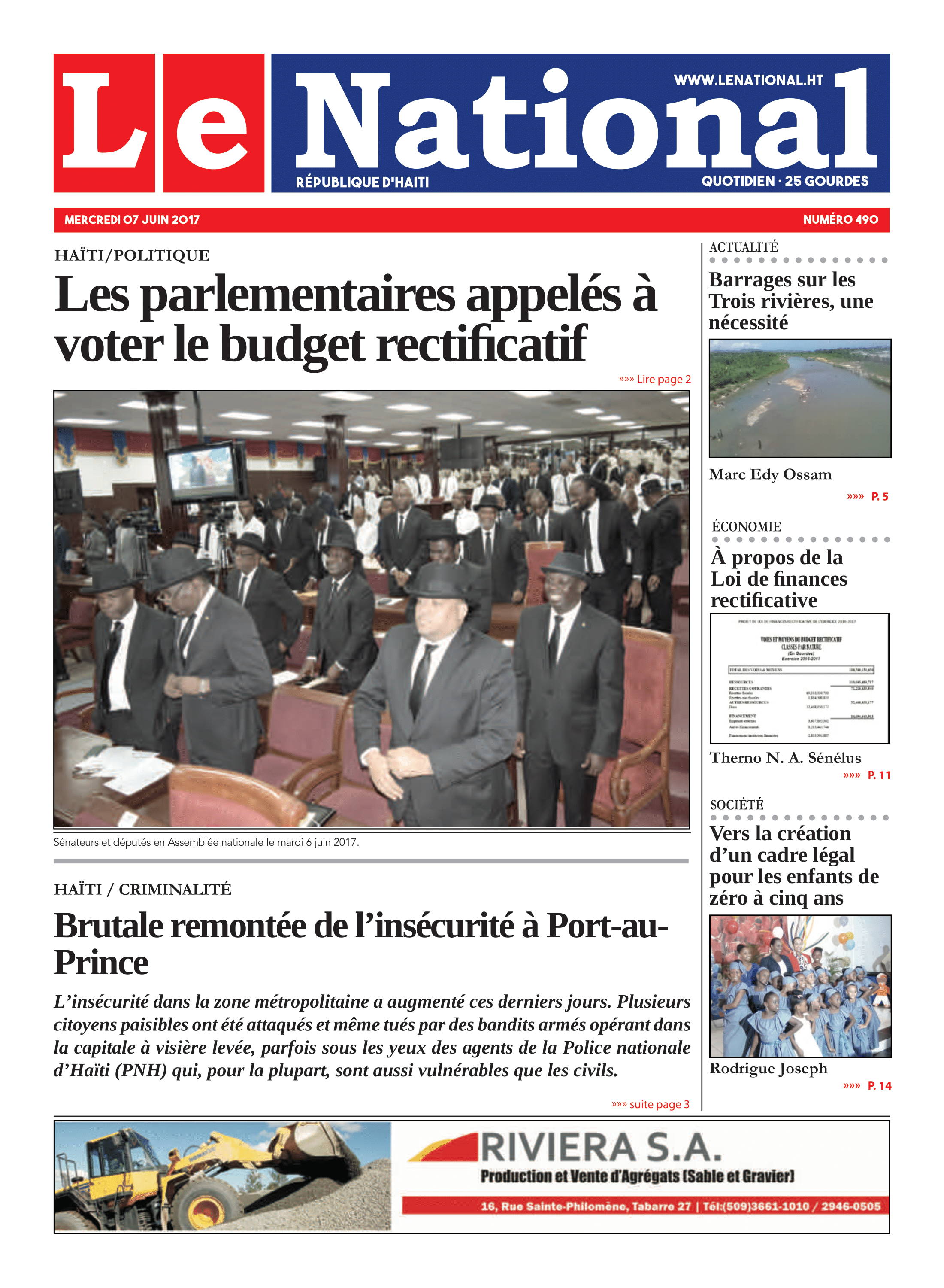 Page 1 de l'édition 490