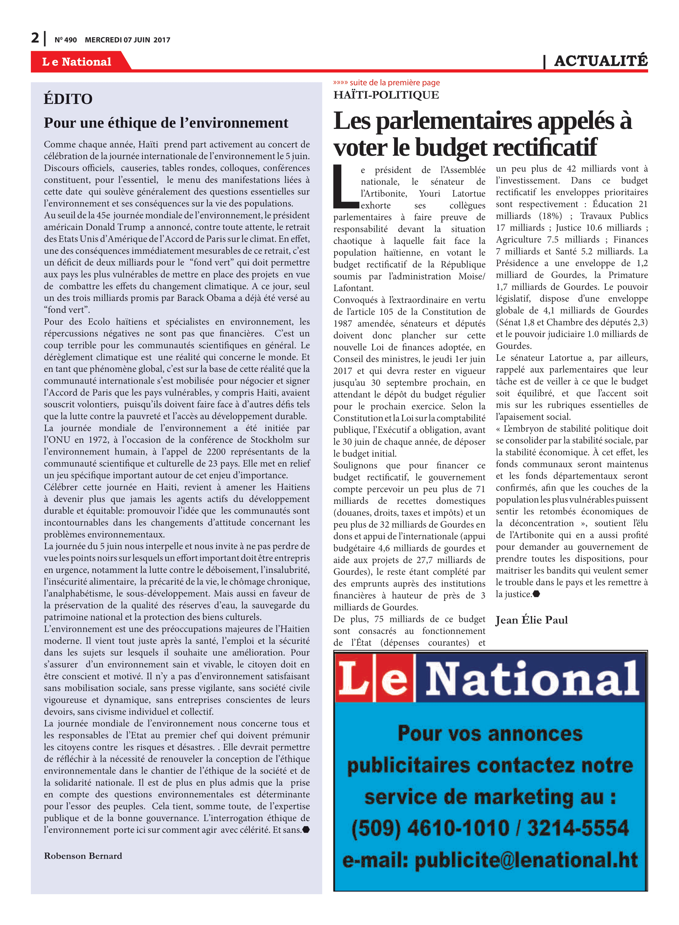 Page 2 de l'édition 490