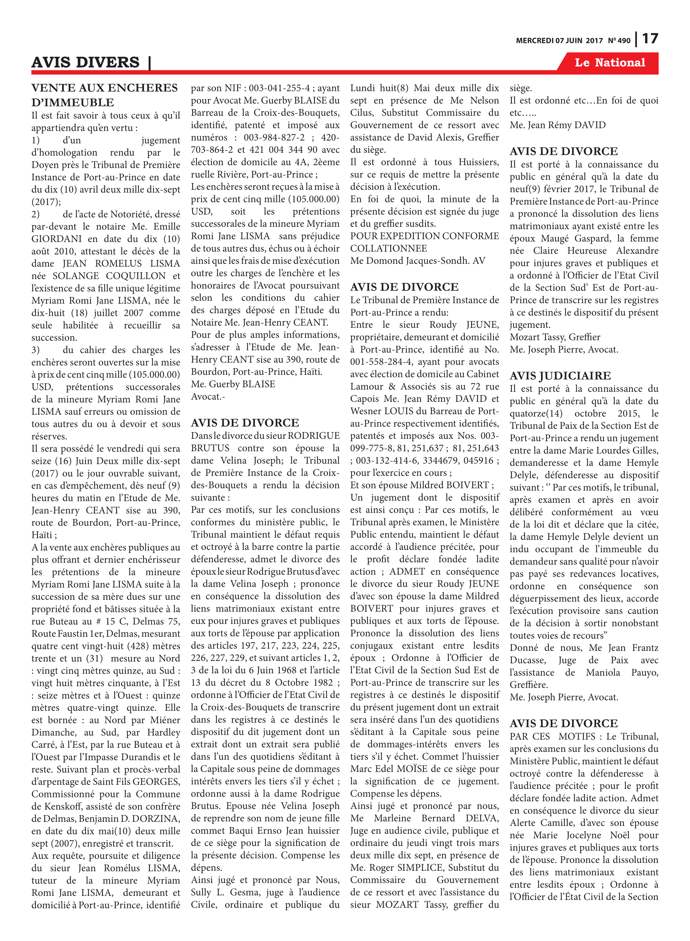 Page 17 de l'édition 490