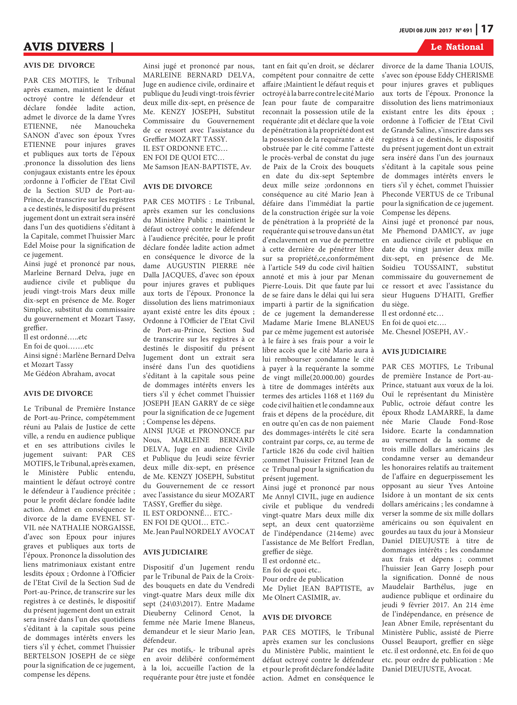 Page 17 de l'édition 491