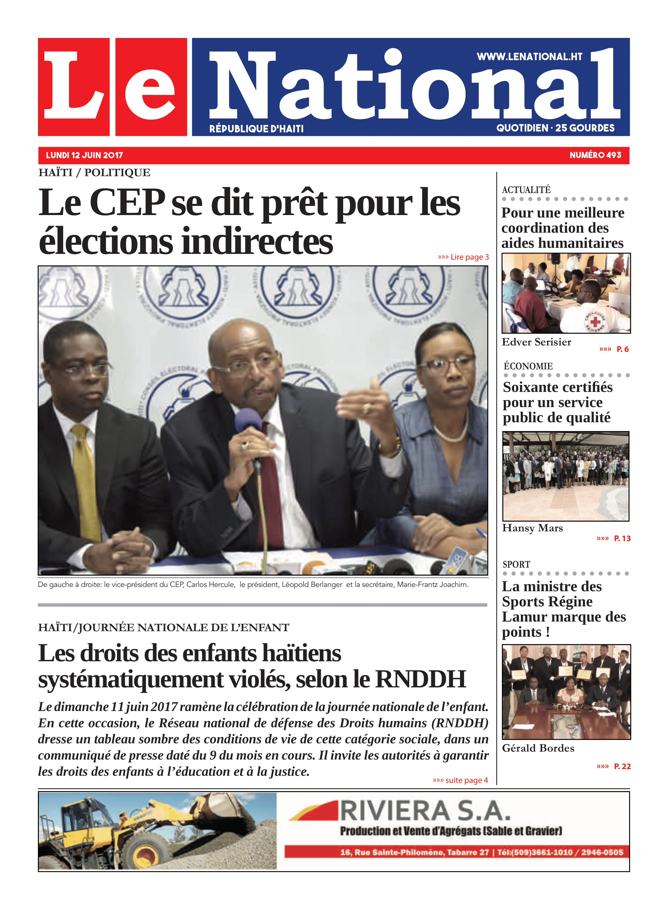 Page 1 de l'édition 493