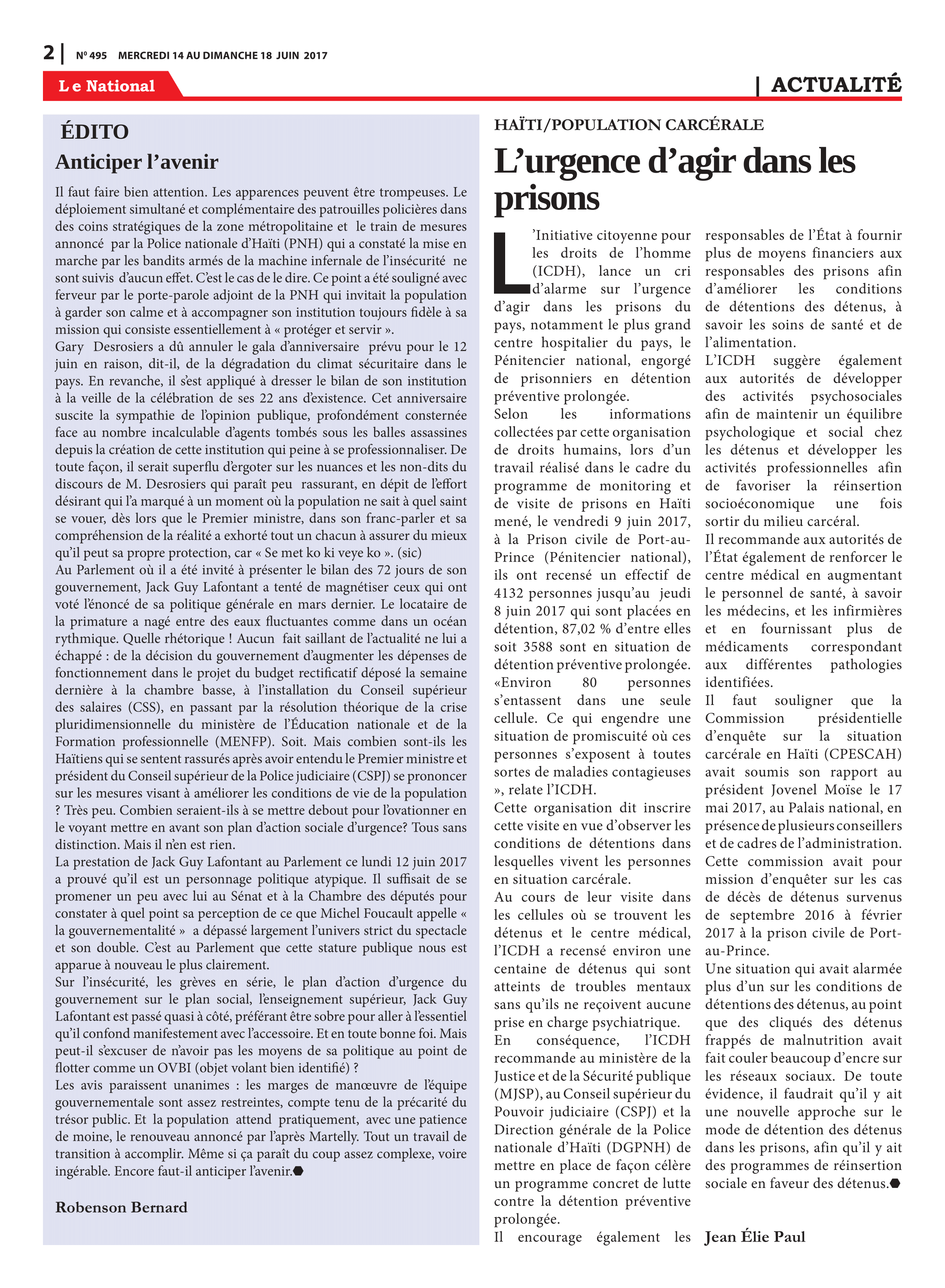 Page 2 de l'édition 495