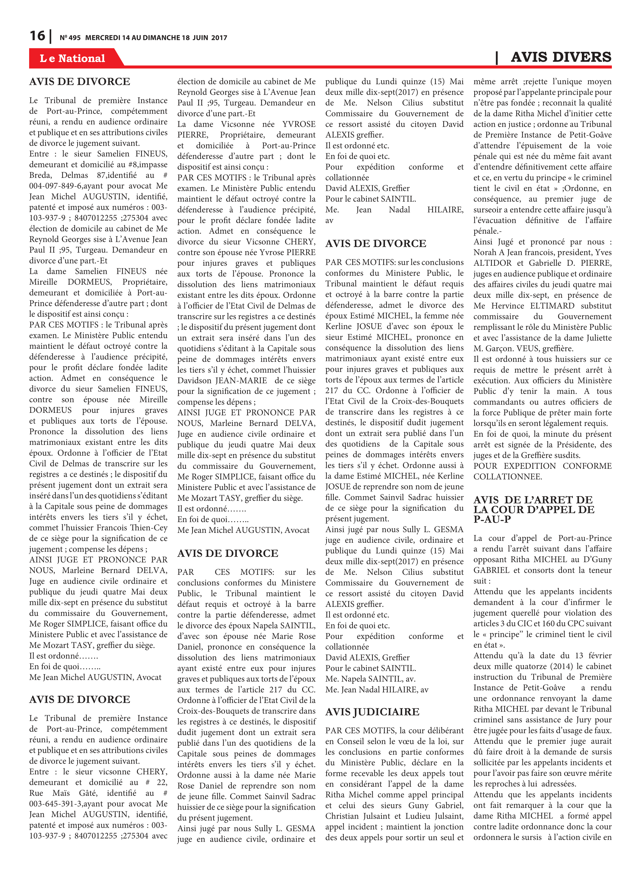 Page 16 de l'édition 495