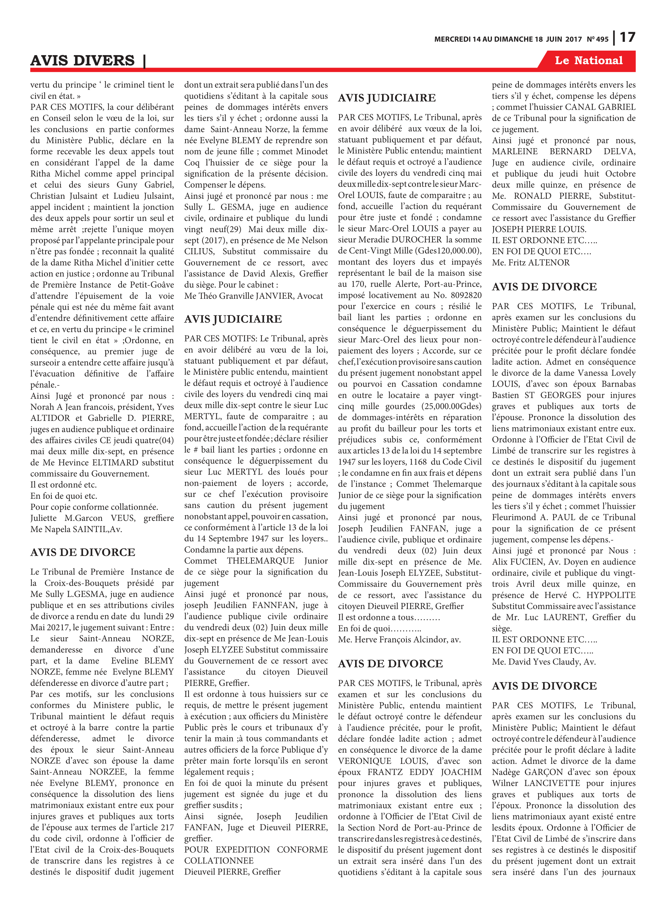 Page 17 de l'édition 495
