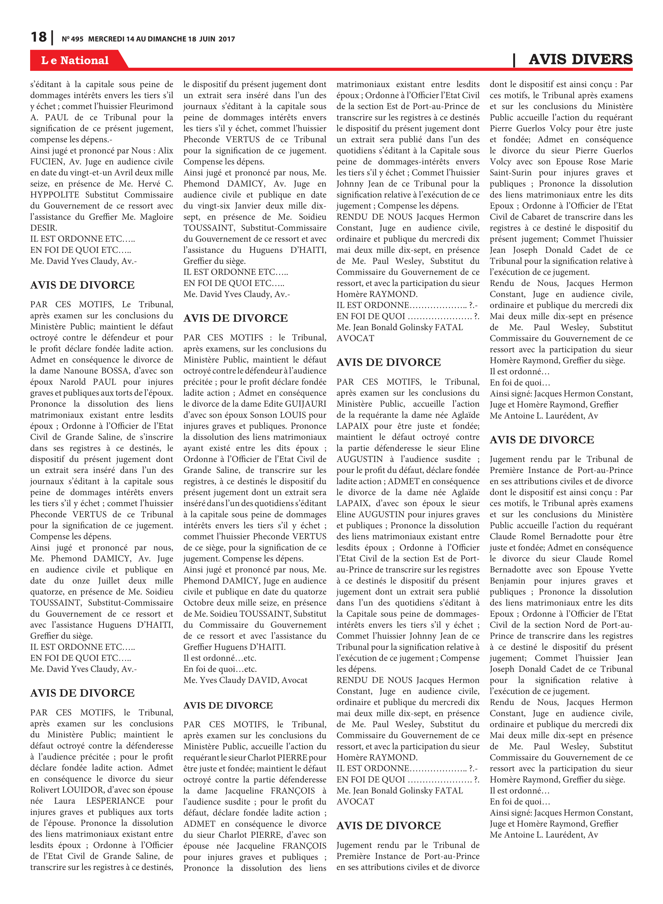 Page 18 de l'édition 495