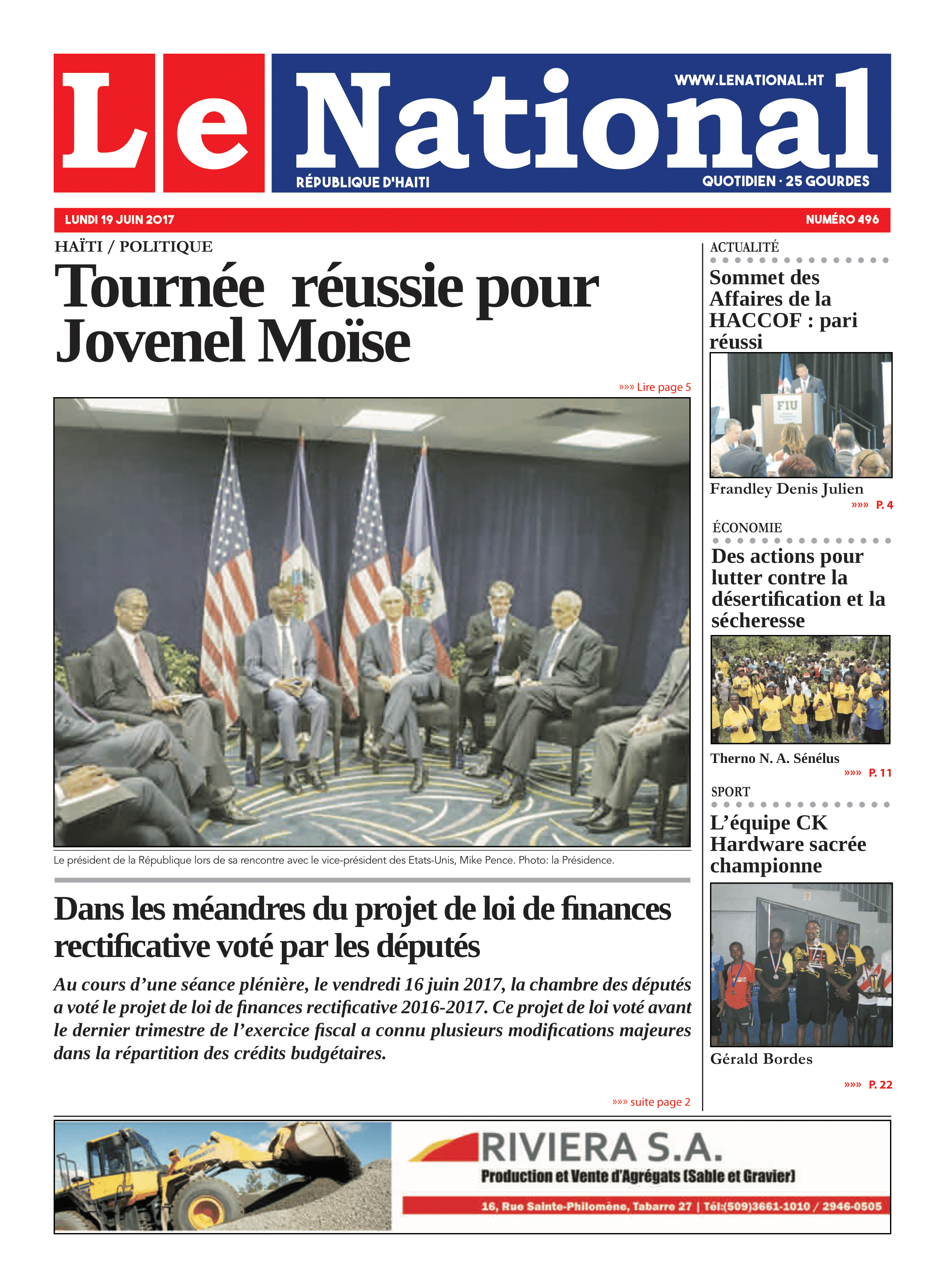 Page 1 de l'édition 496