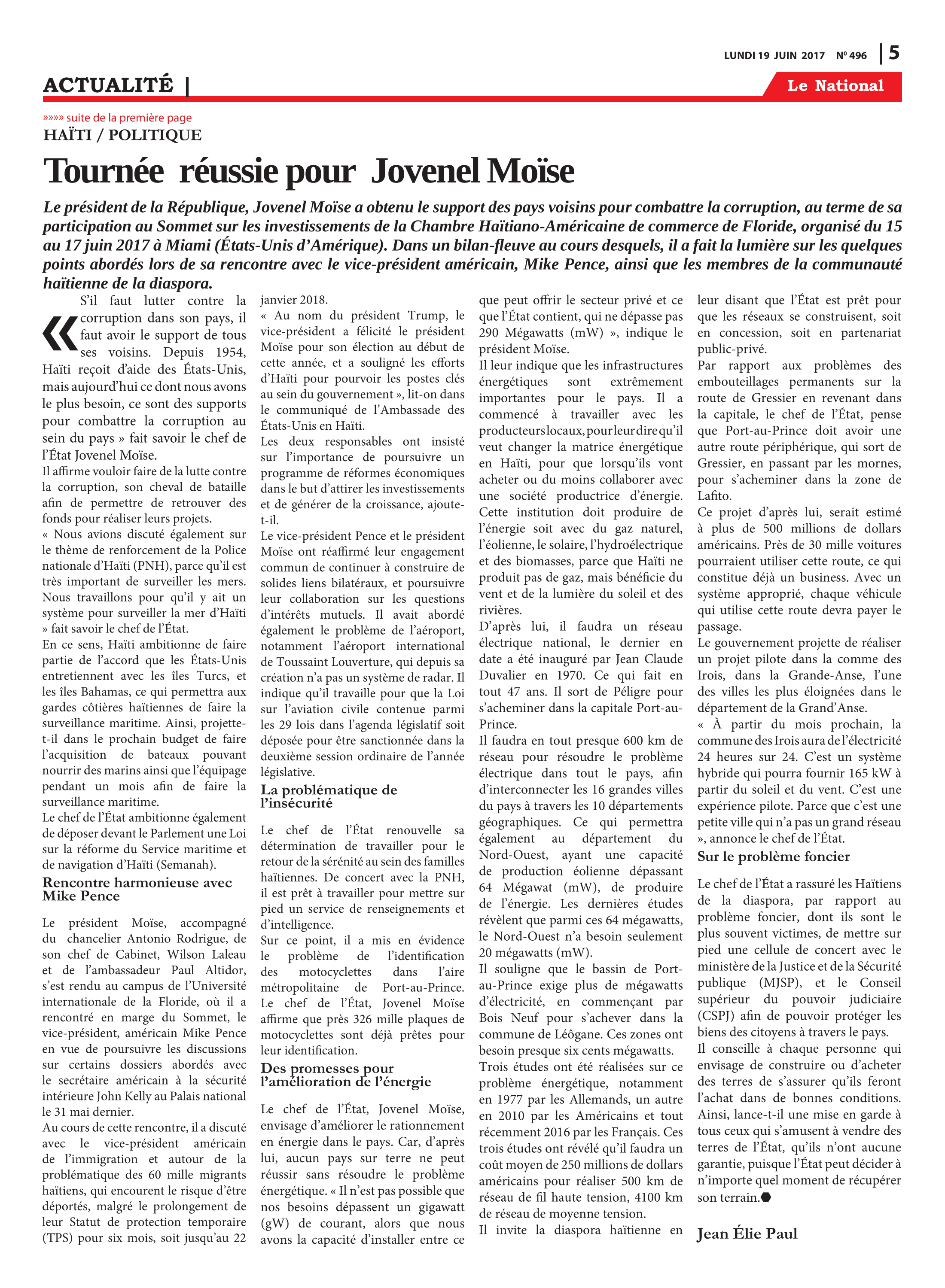 Page 5 de l'édition 496