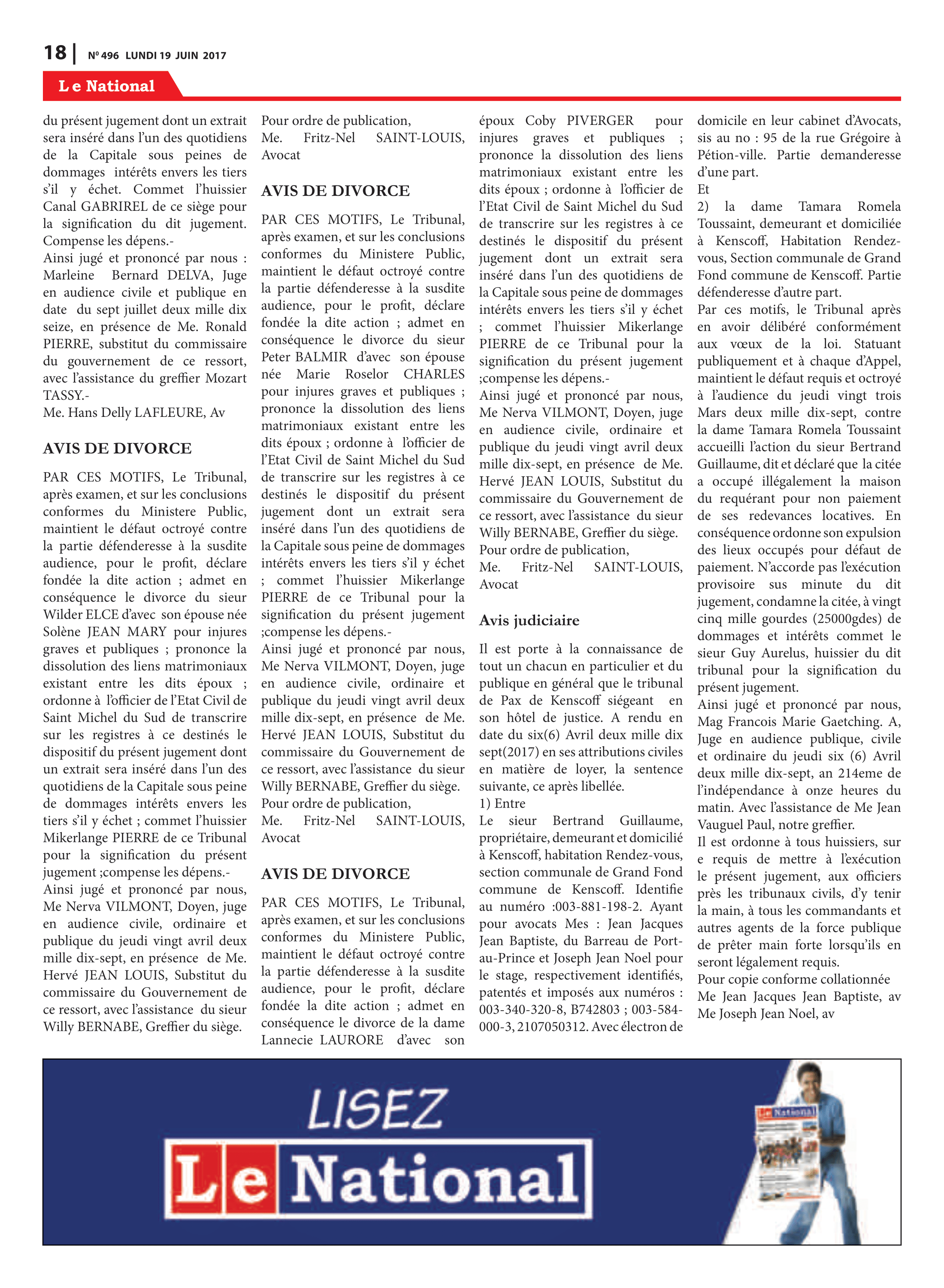 Page 18 de l'édition 496