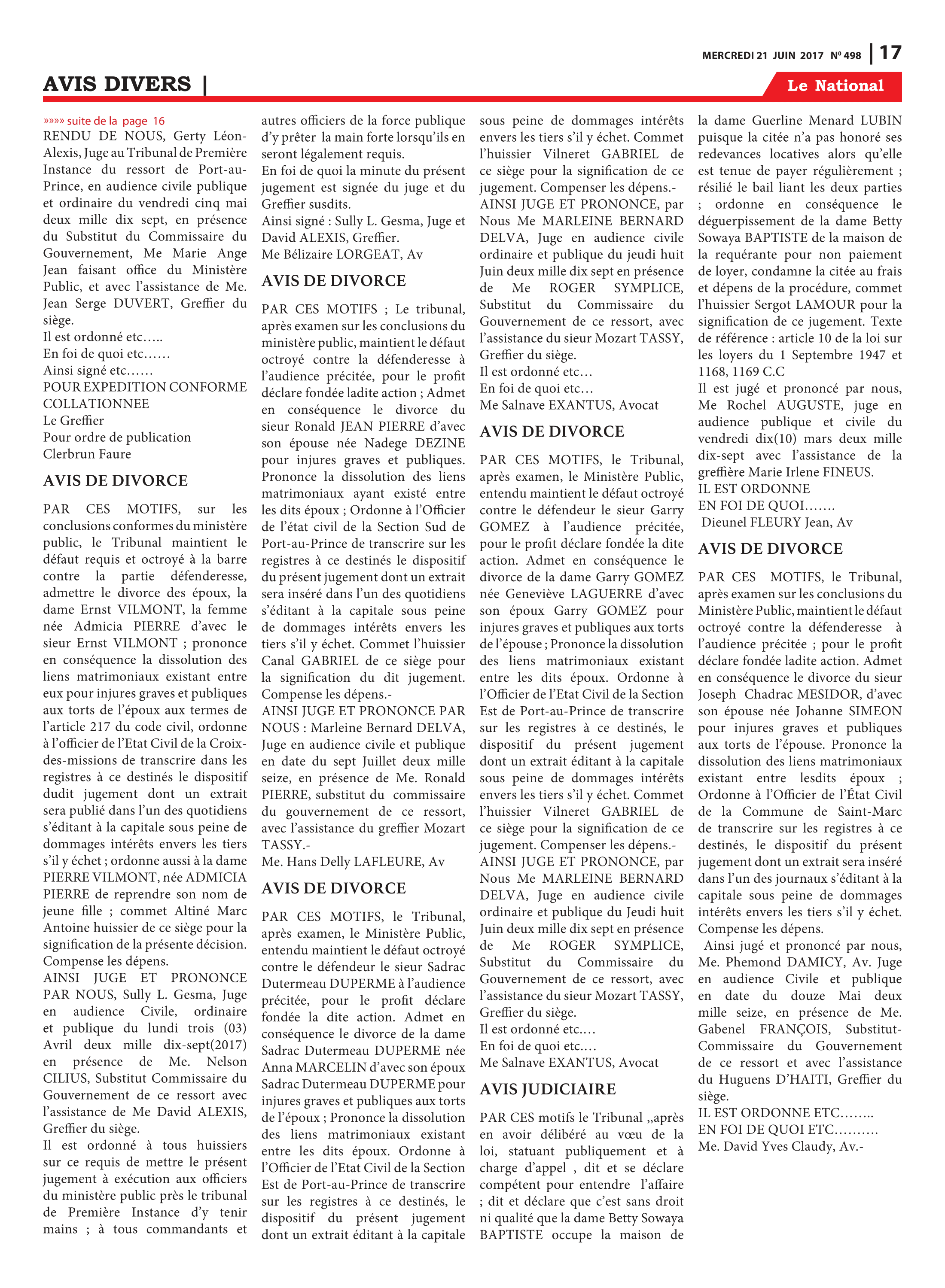 Page 17 de l'édition 498