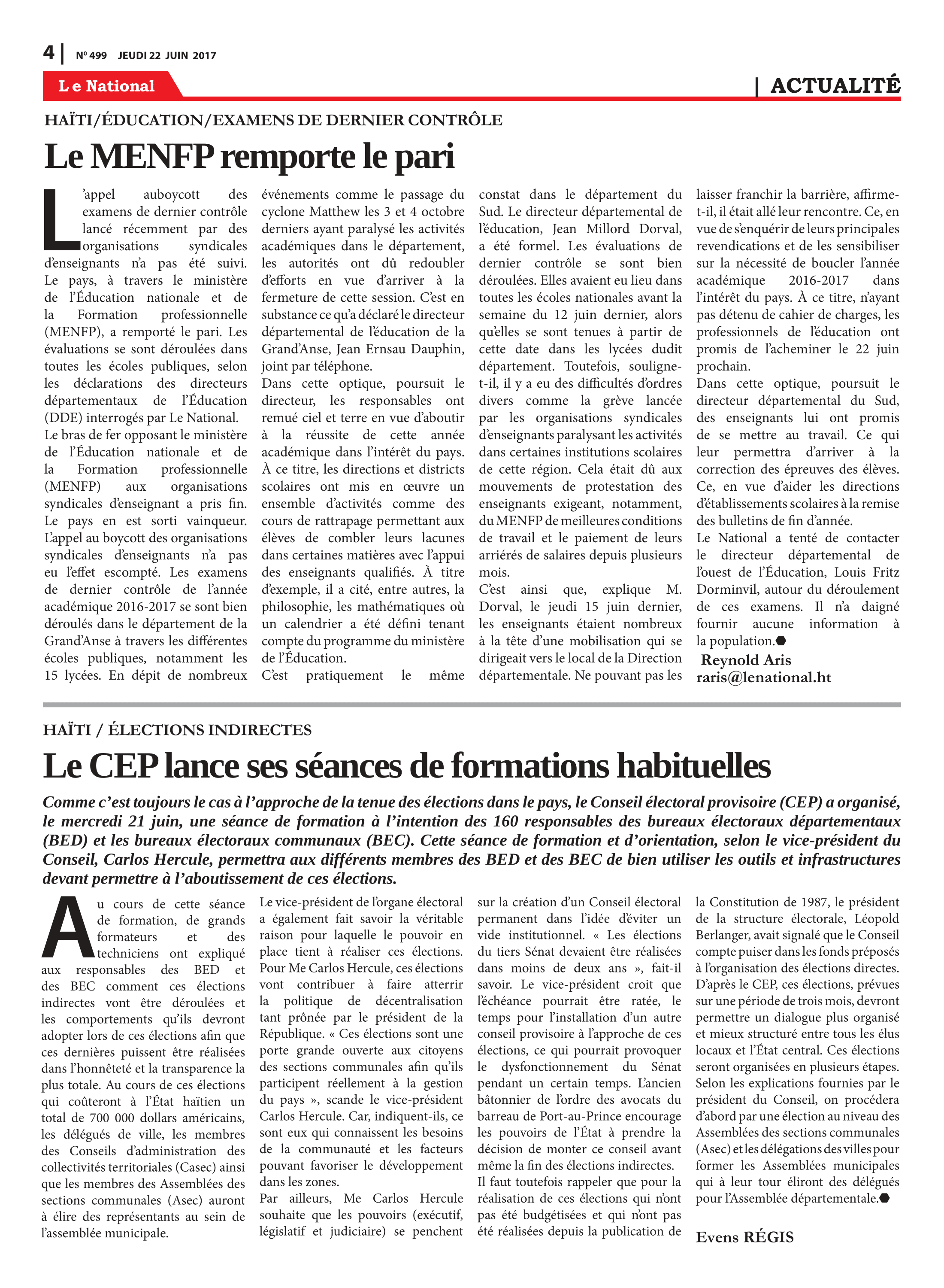 Page 4 de l'édition 499