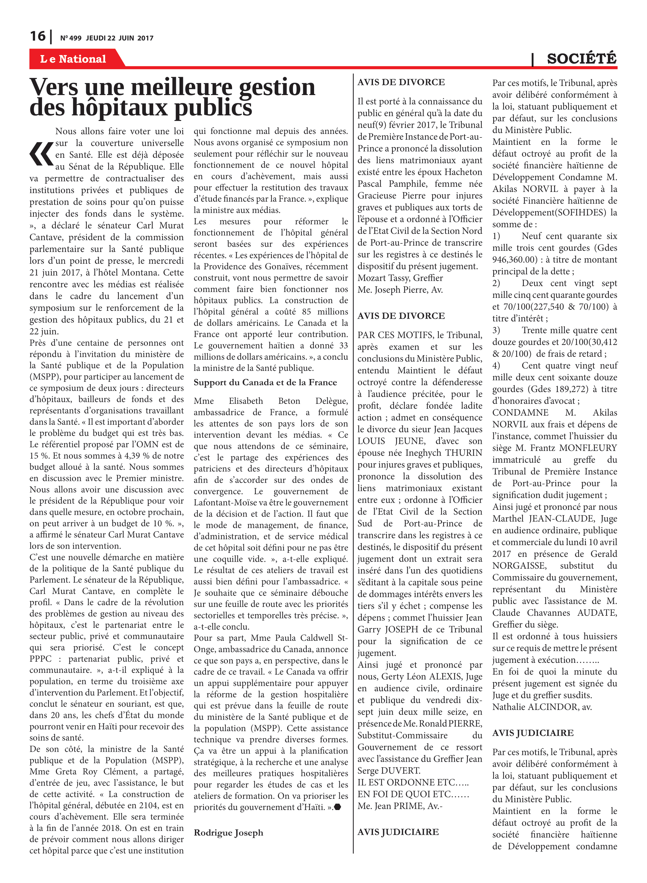 Page 16 de l'édition 499