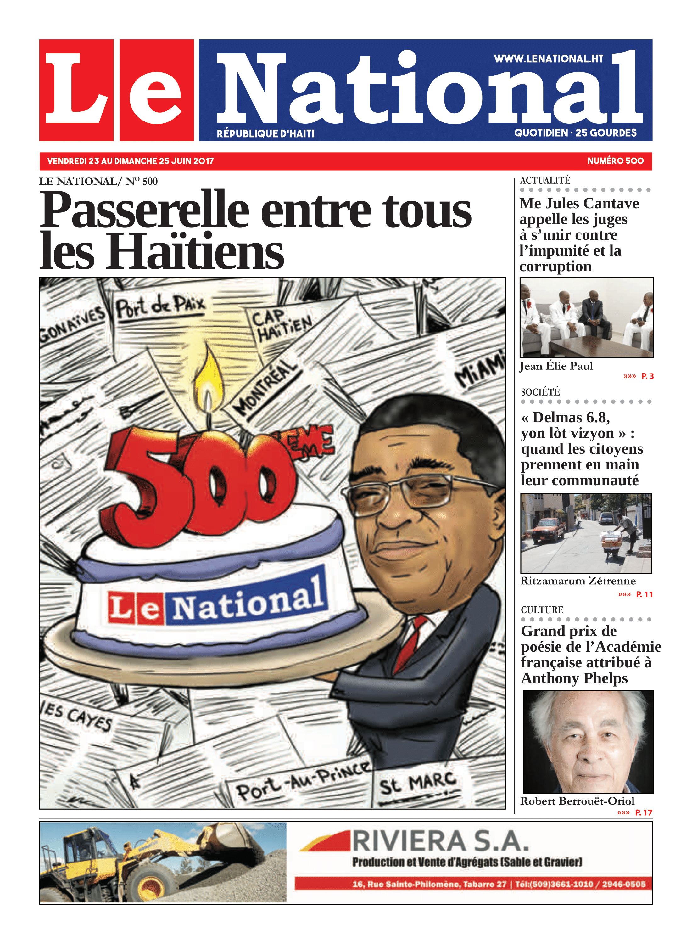 Page 1 de l'édition 500