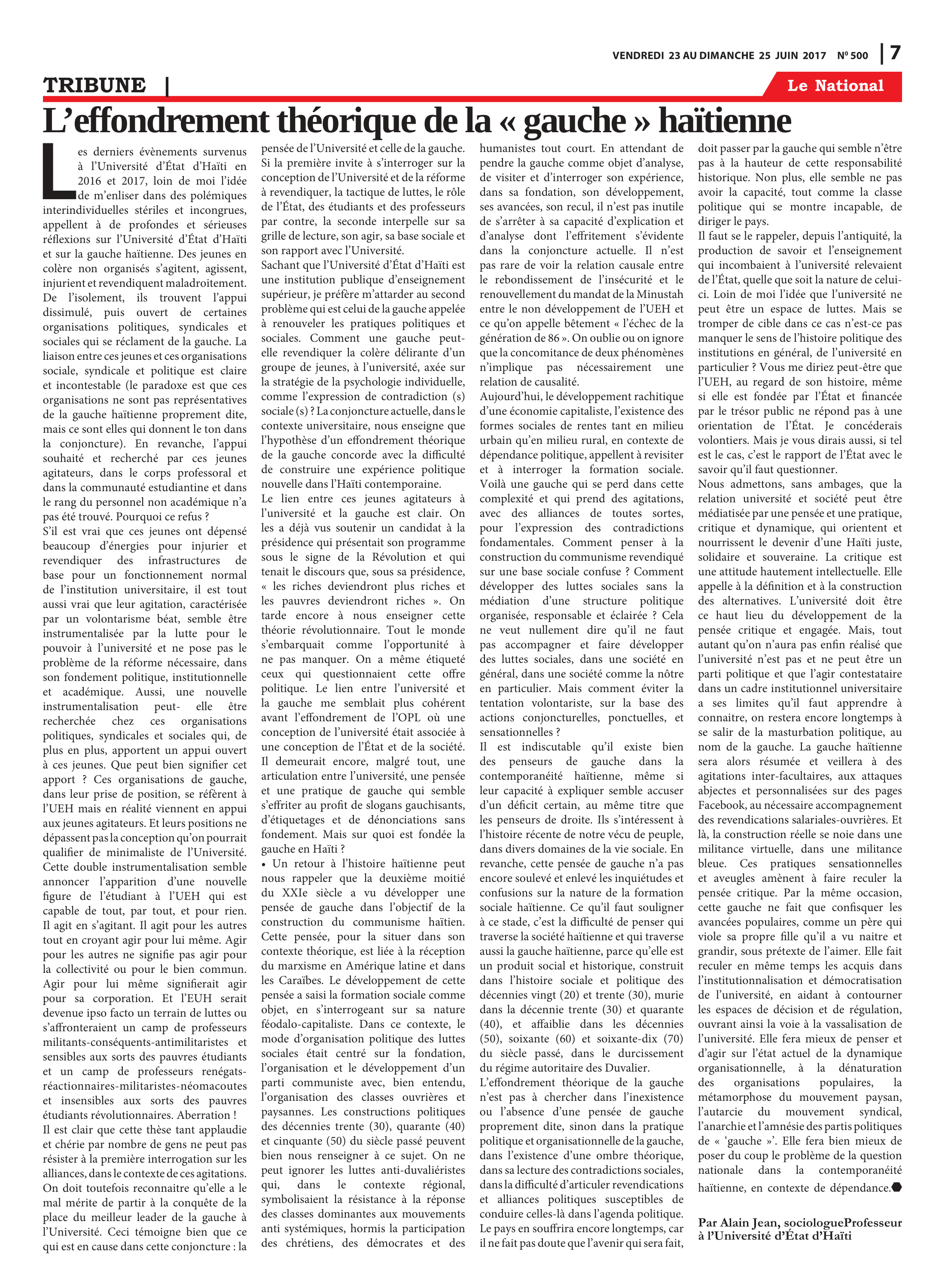 Page 7 de l'édition 500