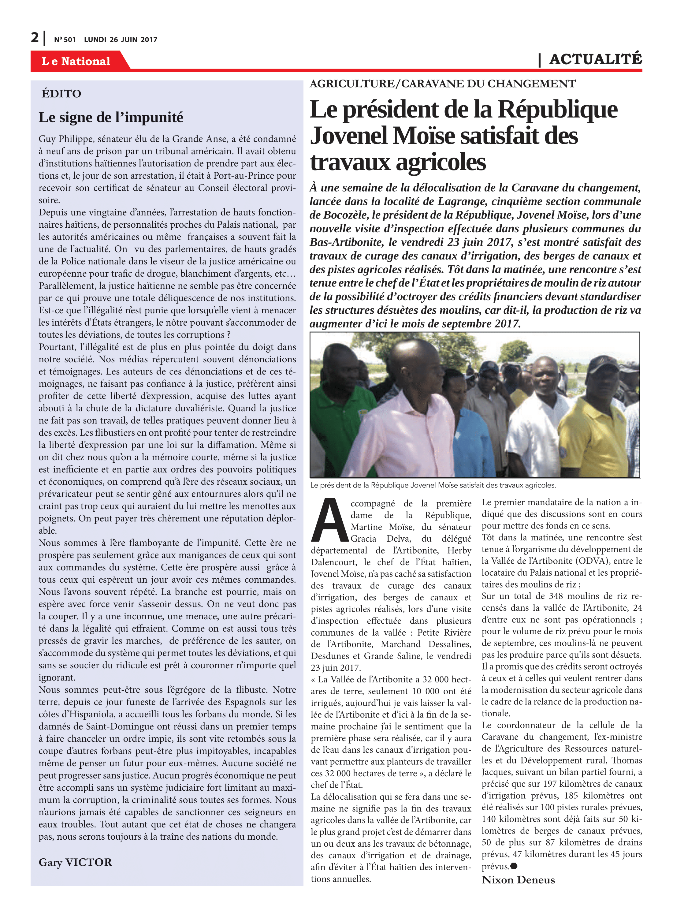 Page 2 de l'édition 501