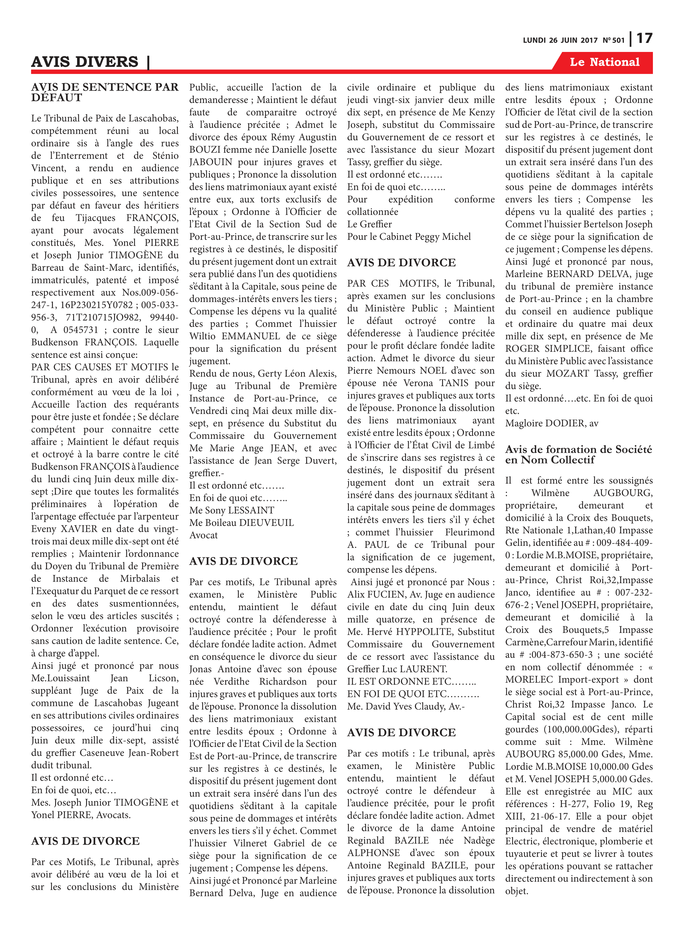 Page 17 de l'édition 501