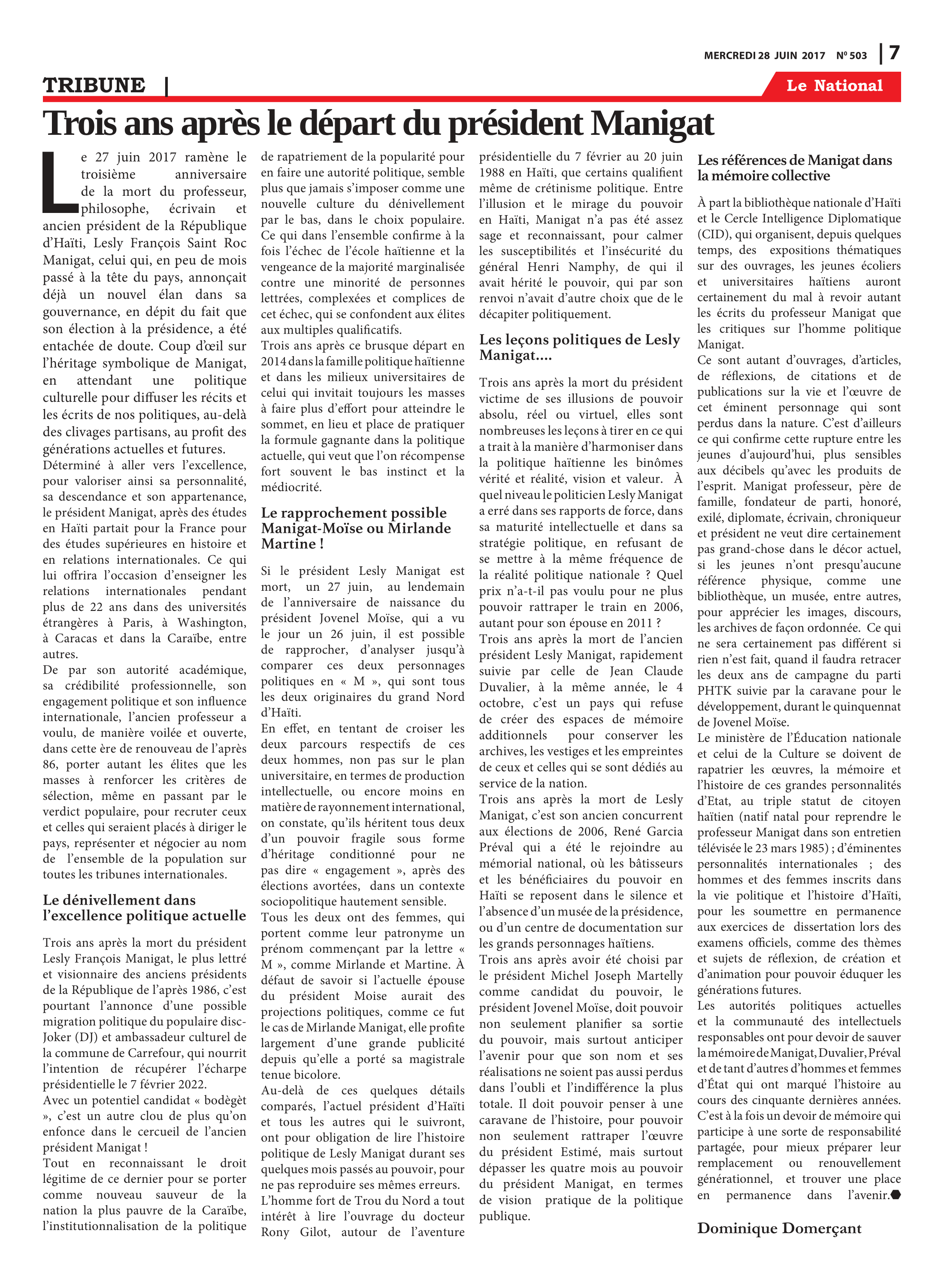 Page 7 de l'édition 503