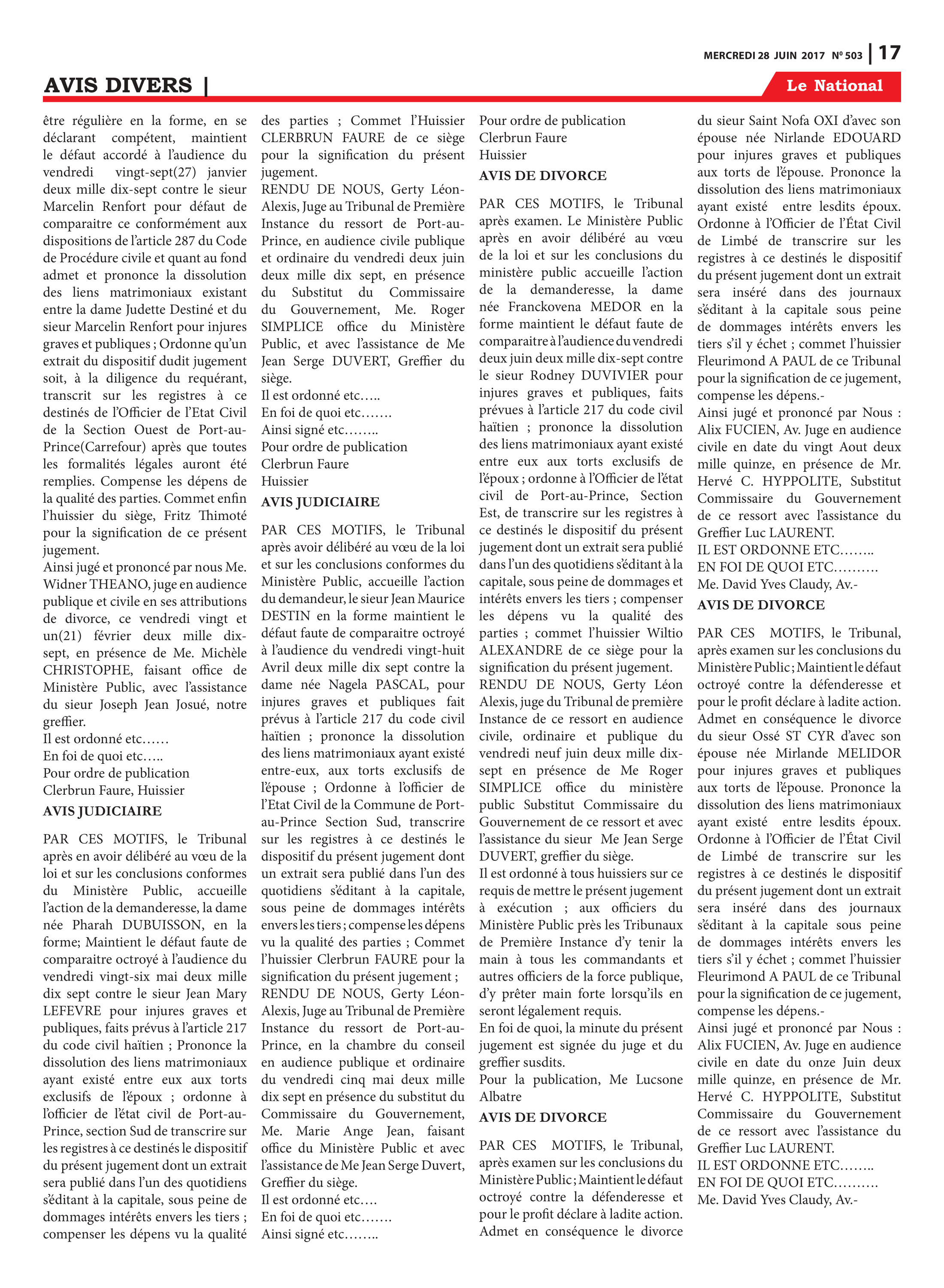 Page 17 de l'édition 503