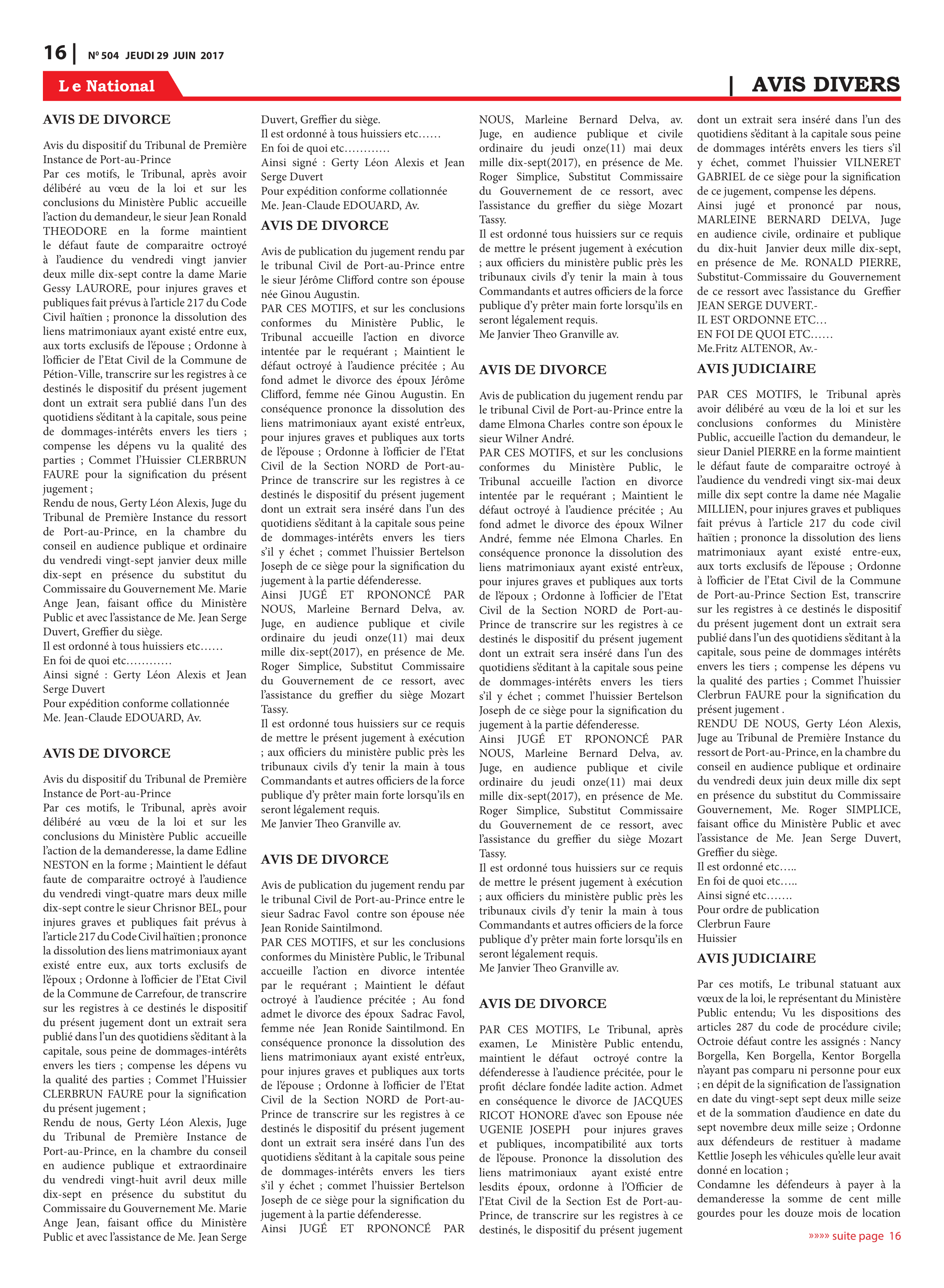 Page 16 de l'édition 504