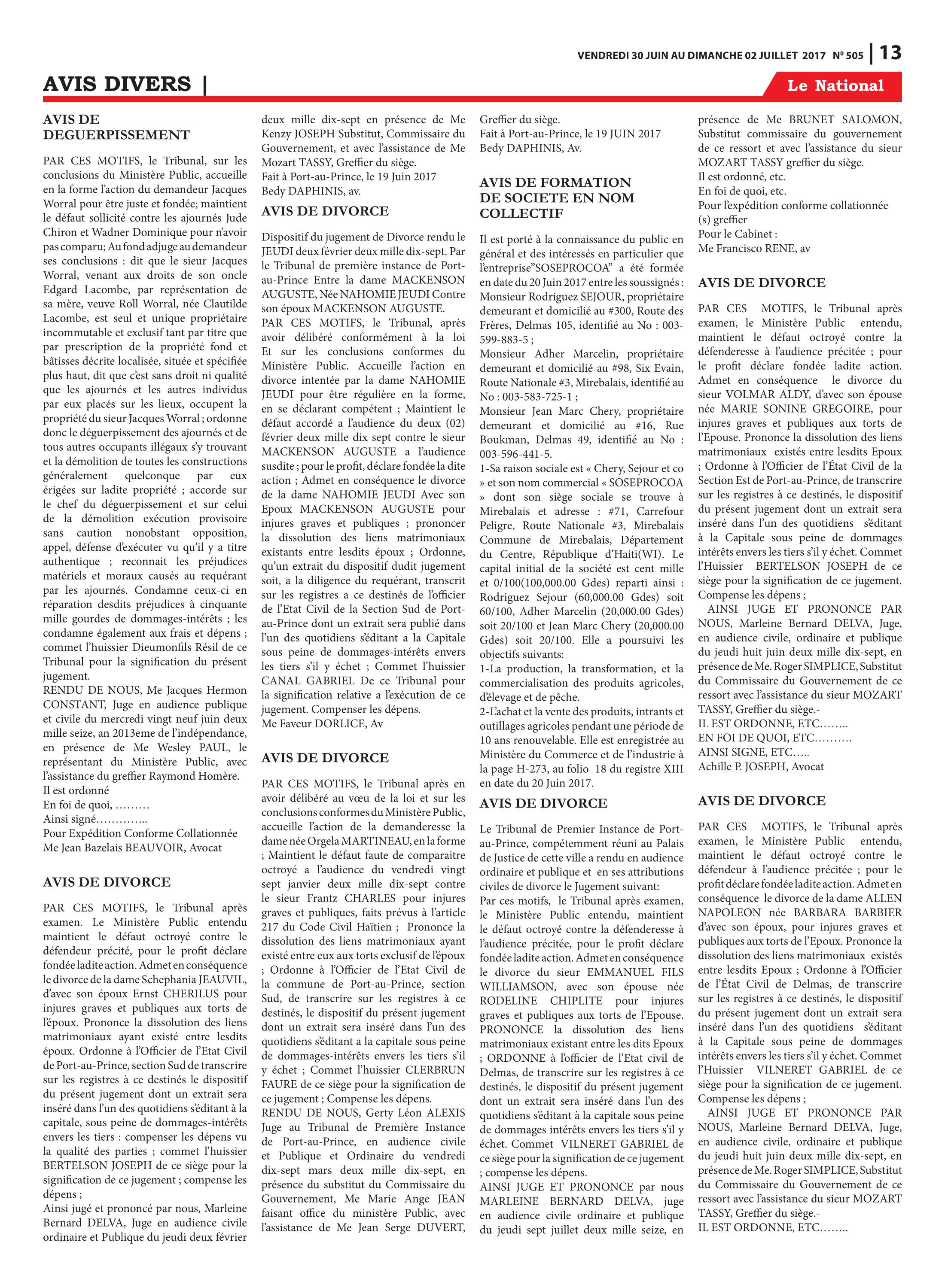 Page 13 de l'édition 505