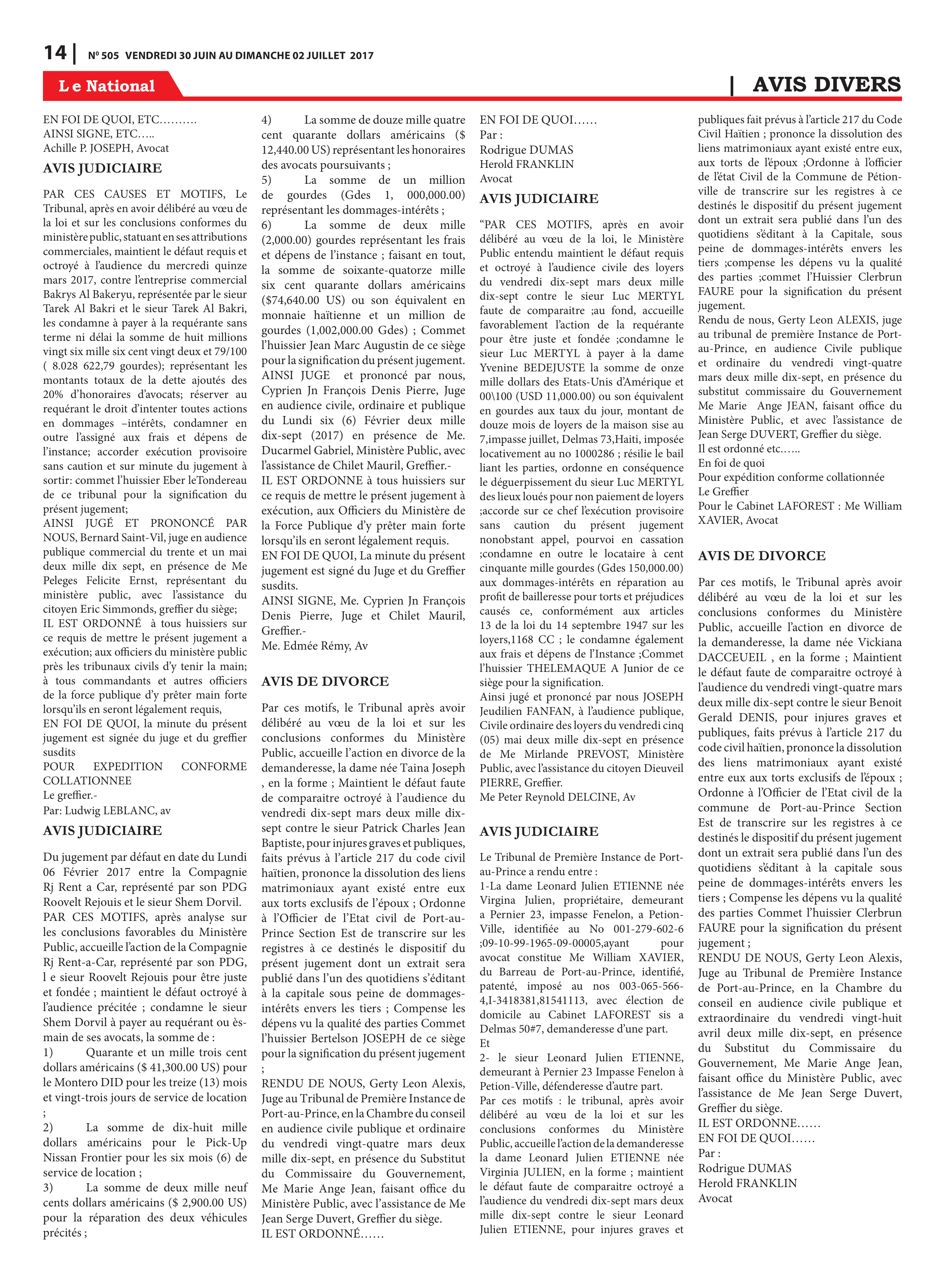 Page 14 de l'édition 505