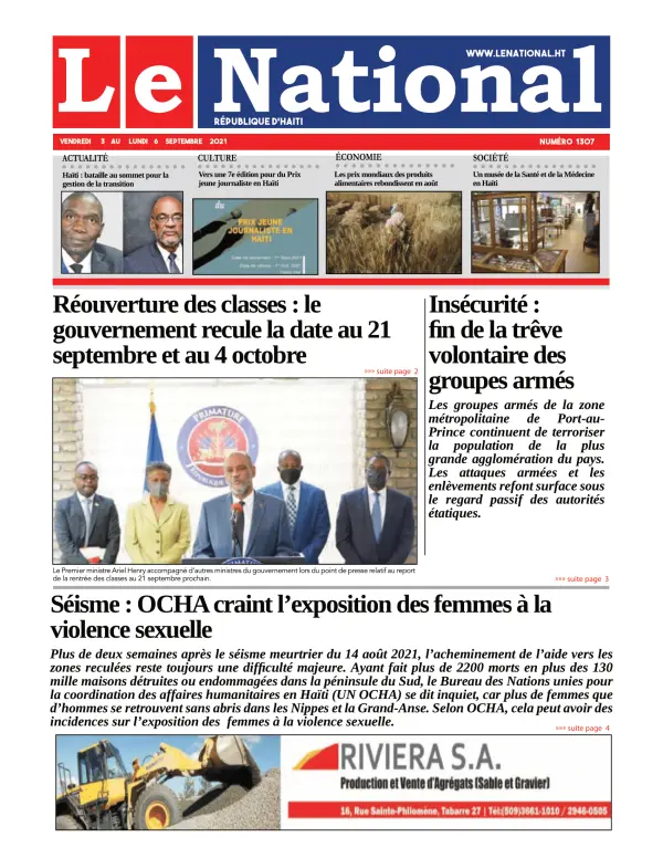 Une de l'édition 1307