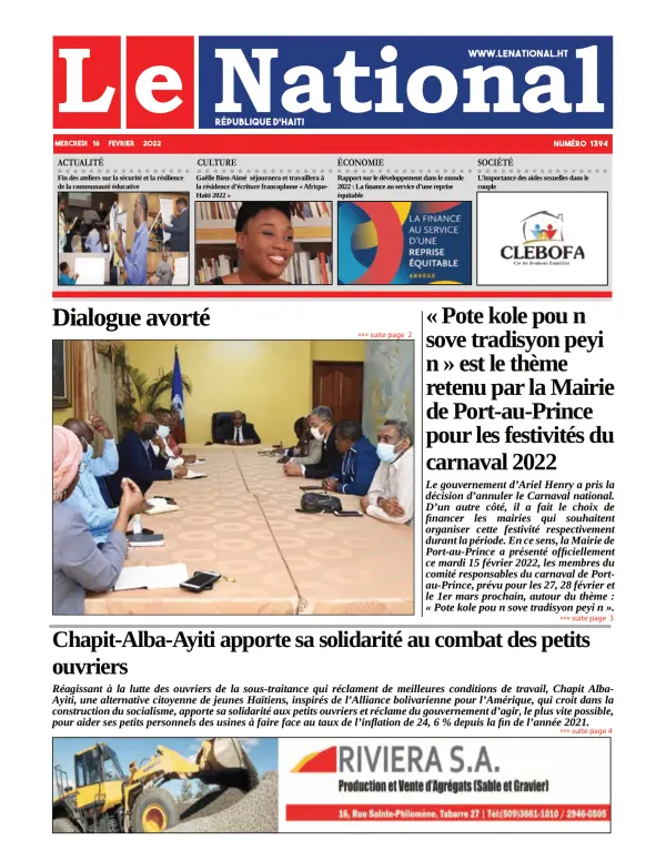 Une de l'édition 1394