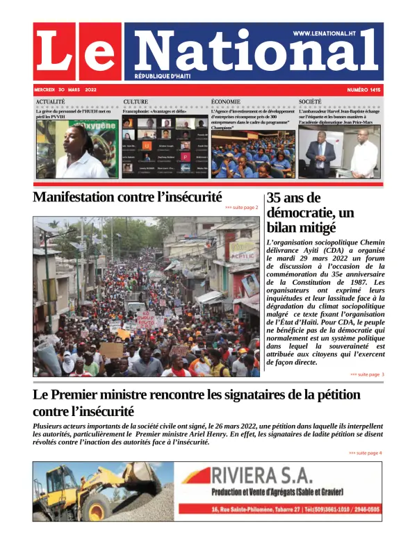 Une de l'édition 1415
