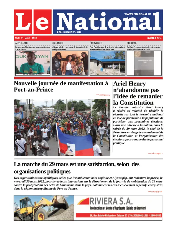 Une de l'édition 1416