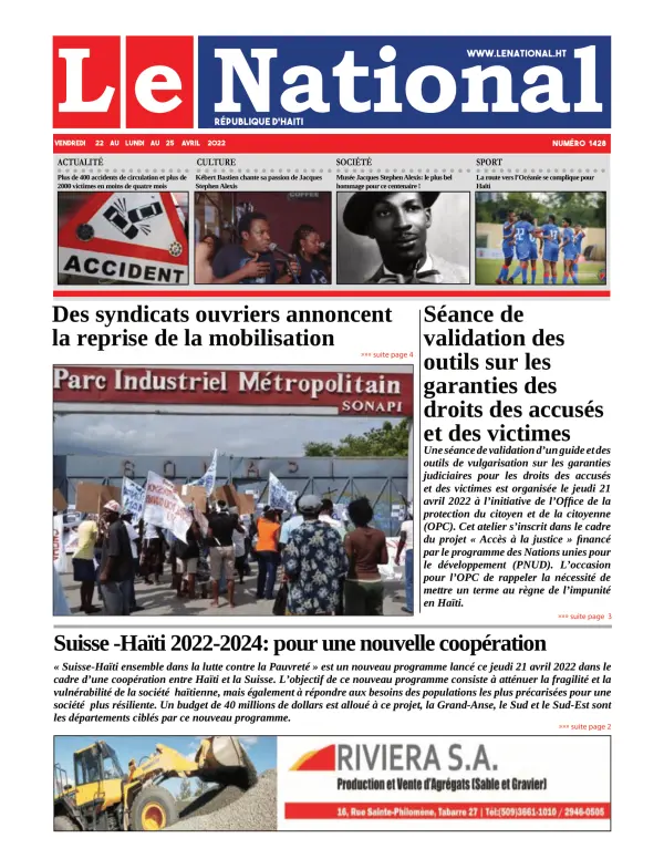 Une de l'édition 1428