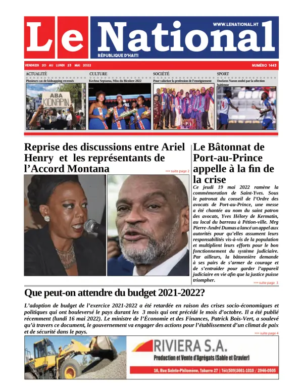 Une de l'édition 1443